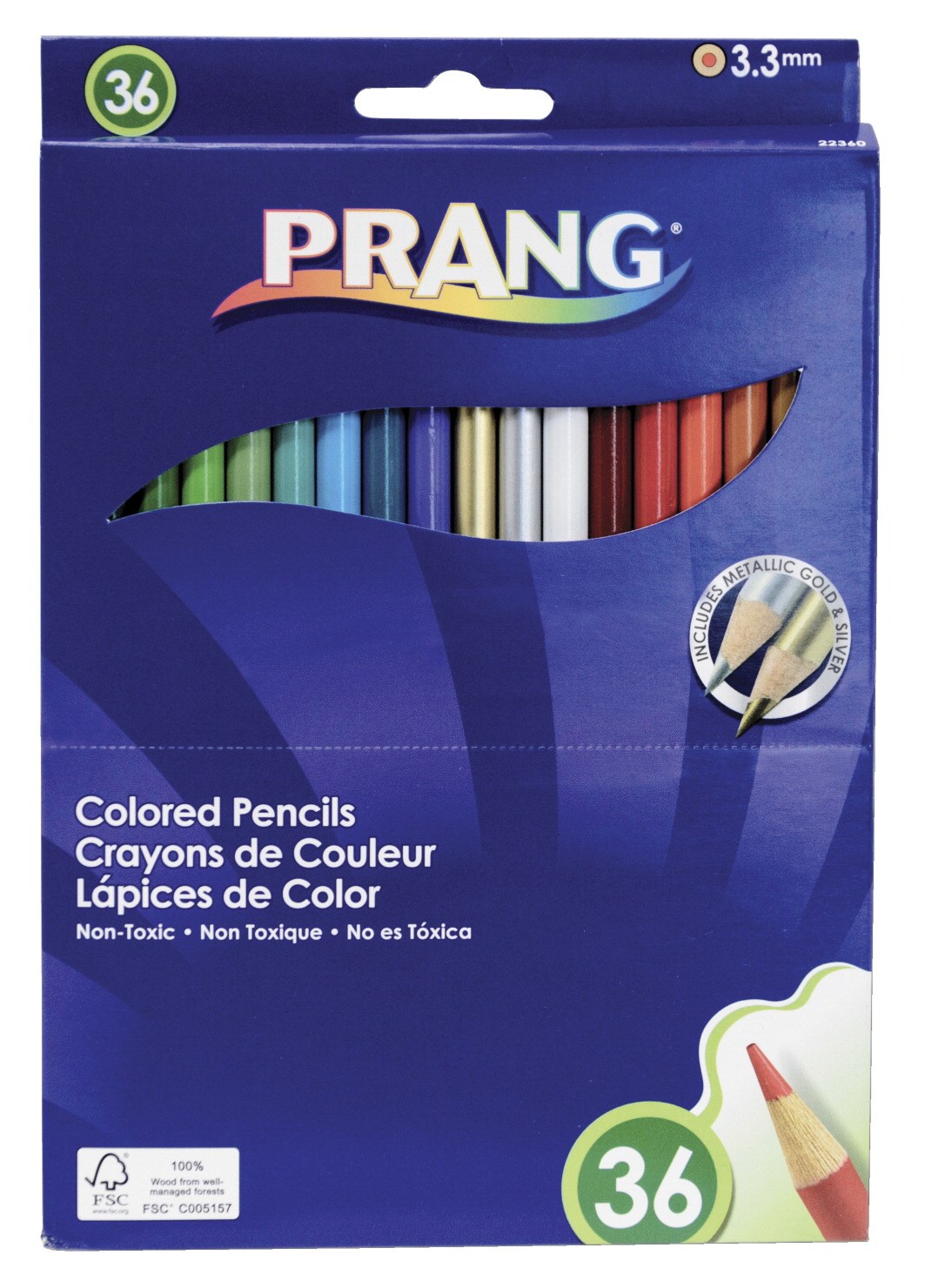 Prang NonToxic PreSharpened Colored Pencil Set, 3.3 mm Smooth Tip, 7 in L, Assorted Color, Set