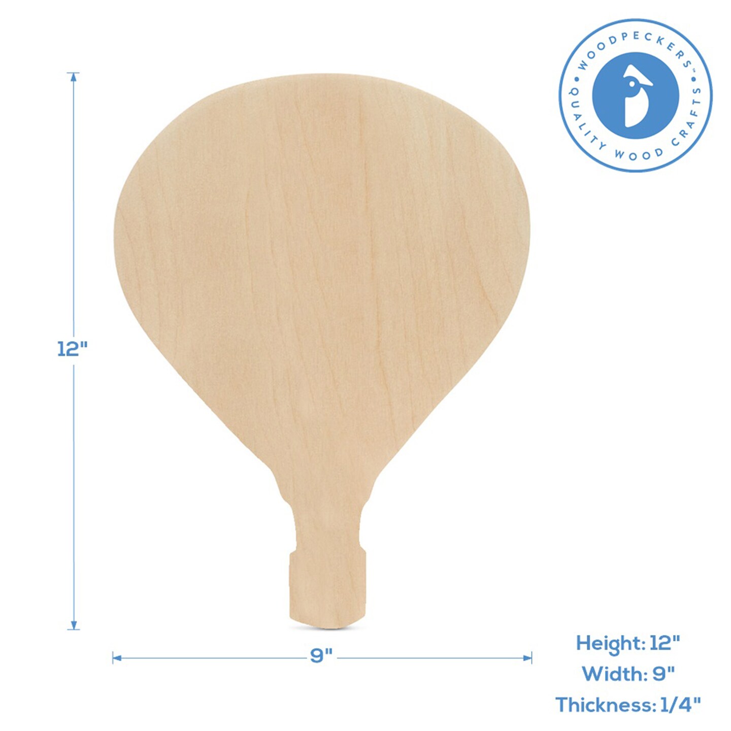 Unfinished Wooden Hot Air Balloon Cutout, 12", Summer Crafts | Woodpeckers