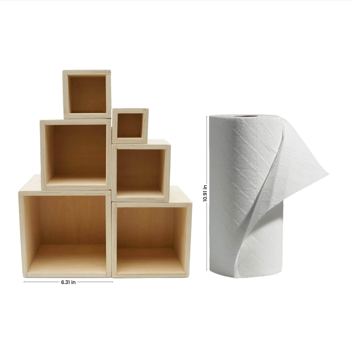 DIY Rainbow Stacking Boxes, Set of 6, Unfinished Wood | Woodpeckers