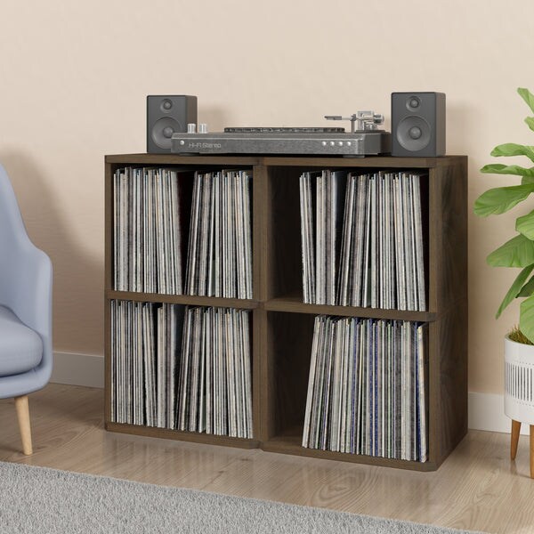 Vinyl Record Storage 2 Cube in Black