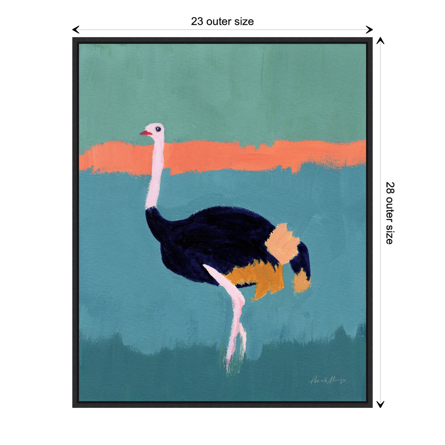 Ostrich by Pamela Munger Canvas Wall Art Print Framed