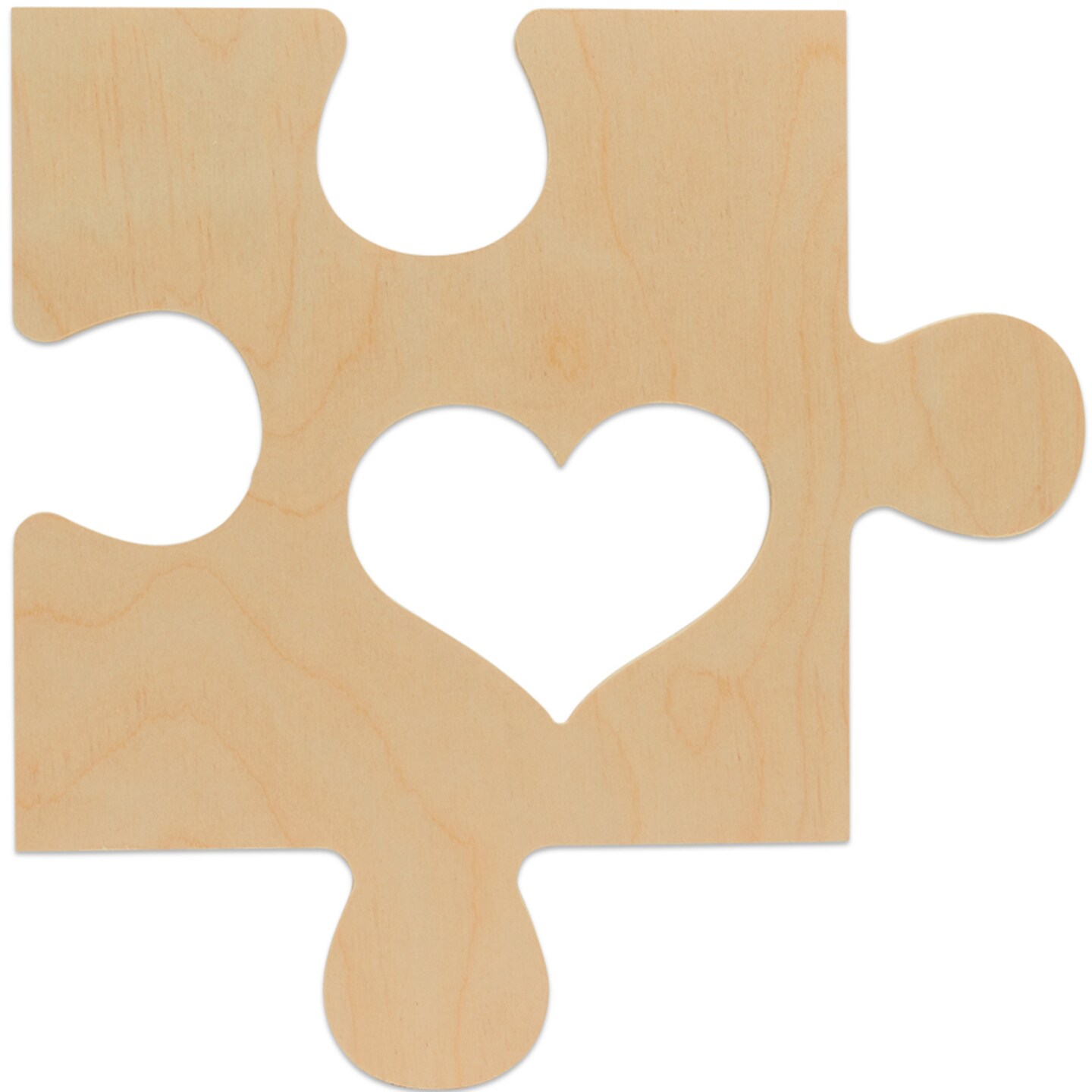 Wood Puzzle Piece Cutout with Heart Photo Frame, 12 inch | Woodpeckers