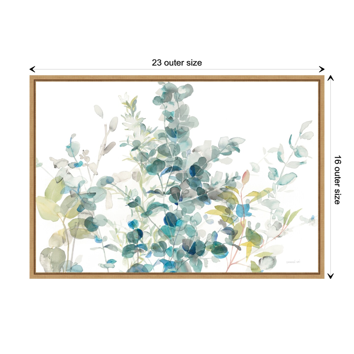 Eucalyptus I White Crop by Danhui Nai Canvas Wall Art Print Framed