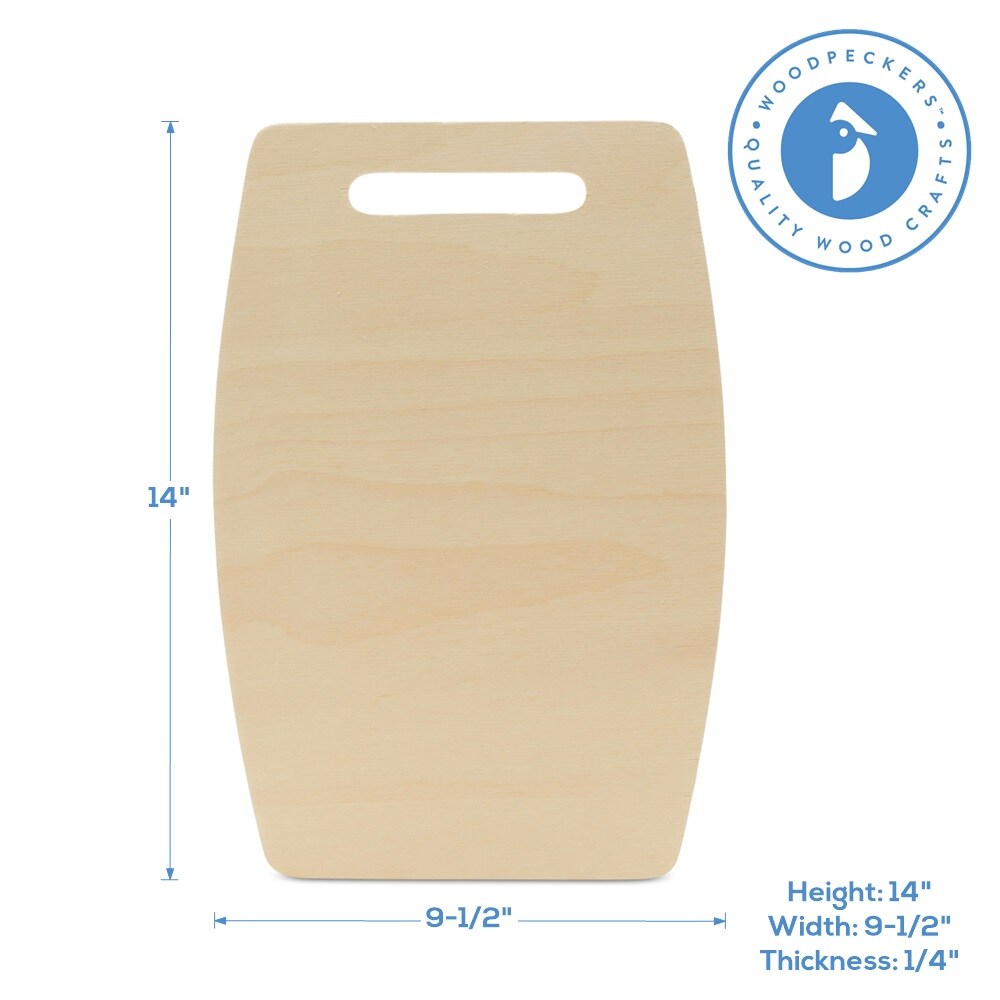 Wooden Cutting Board Shapes, Multiple Sizes Available, with Wide Middle, for Kitchen &#x26; Decor | Woodpeckers
