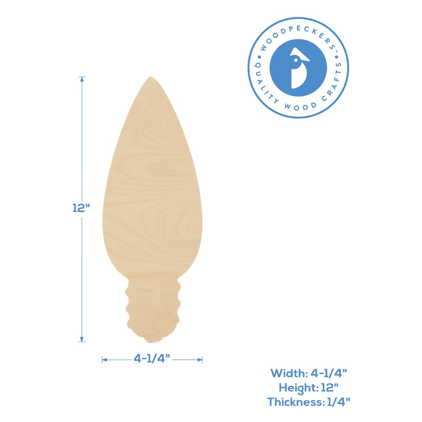 Wood Lightbulb Cutout Ornaments, Multiple Sizes Available, DIY Christmas Tree Decor/Craft | Woodpeckers