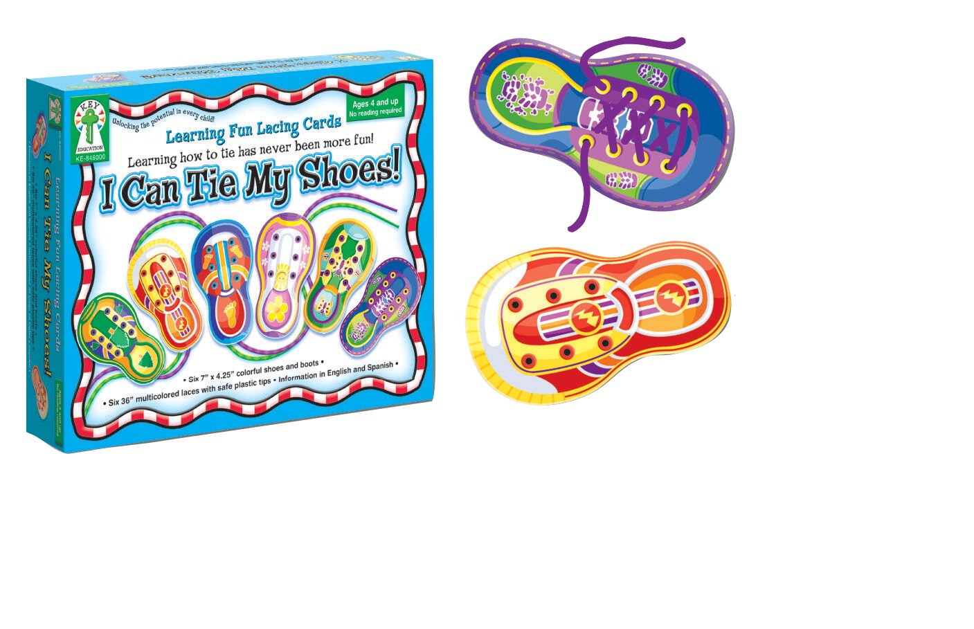 Key Education I Can Tie My Shoes! Learning Fun Lacing Card Artist