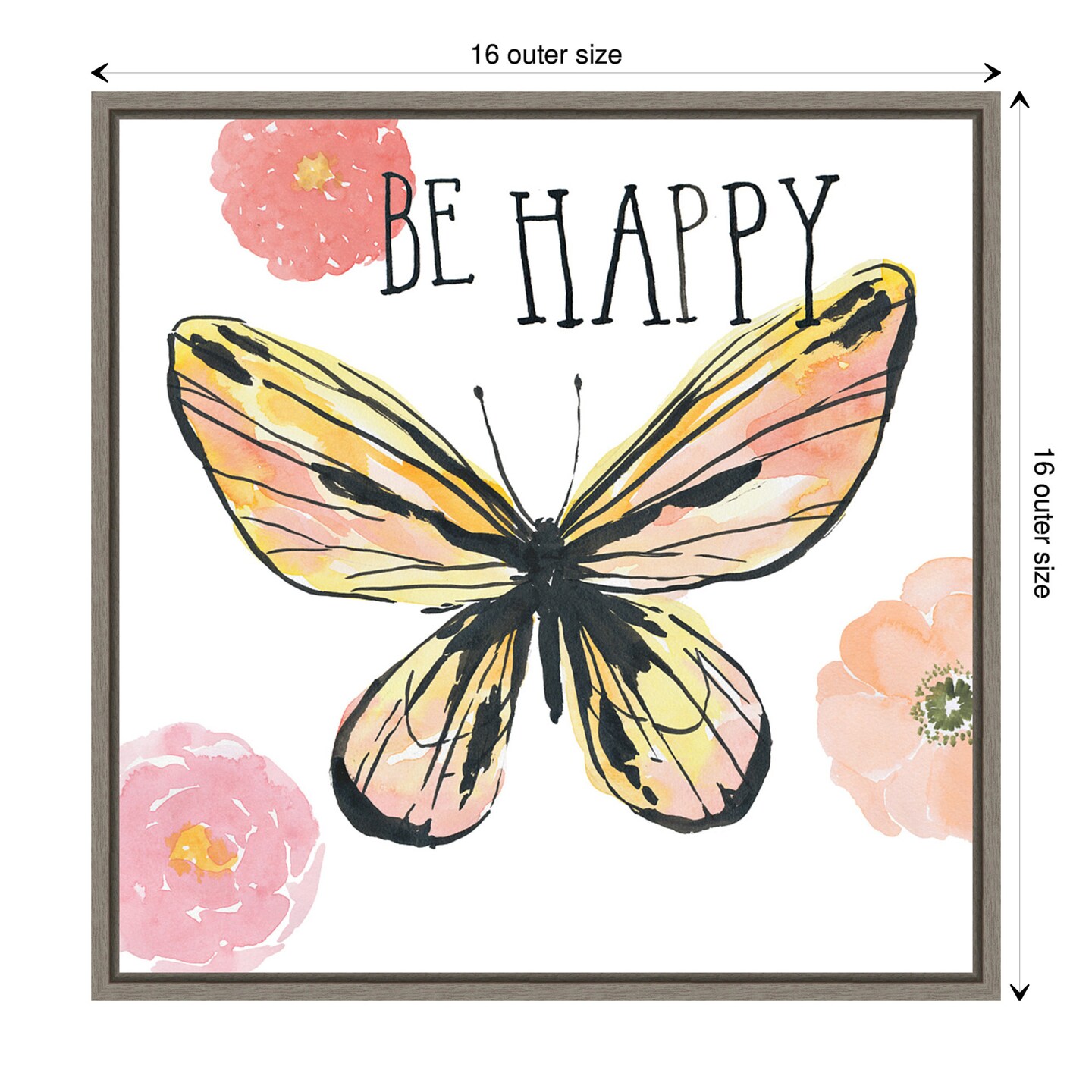 Beautiful Butterfly II by Sara Zieve Miller Canvas Wall Art Print Framed