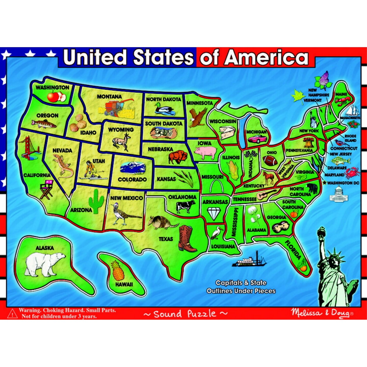 Melissa & Doug USA Map Sound Puzzle | Puzzle Games | Michaels