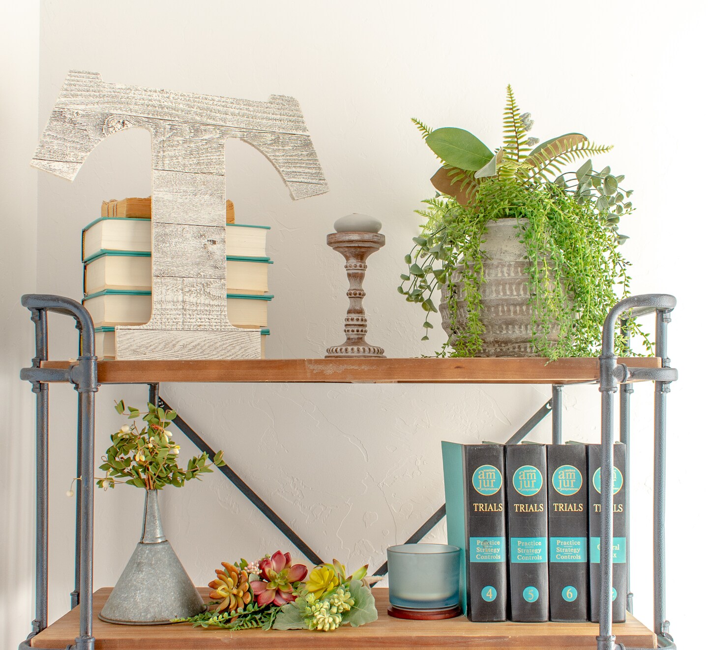 Rustic Farmhouse Large 16" White Decorative Monogram Wood Letter