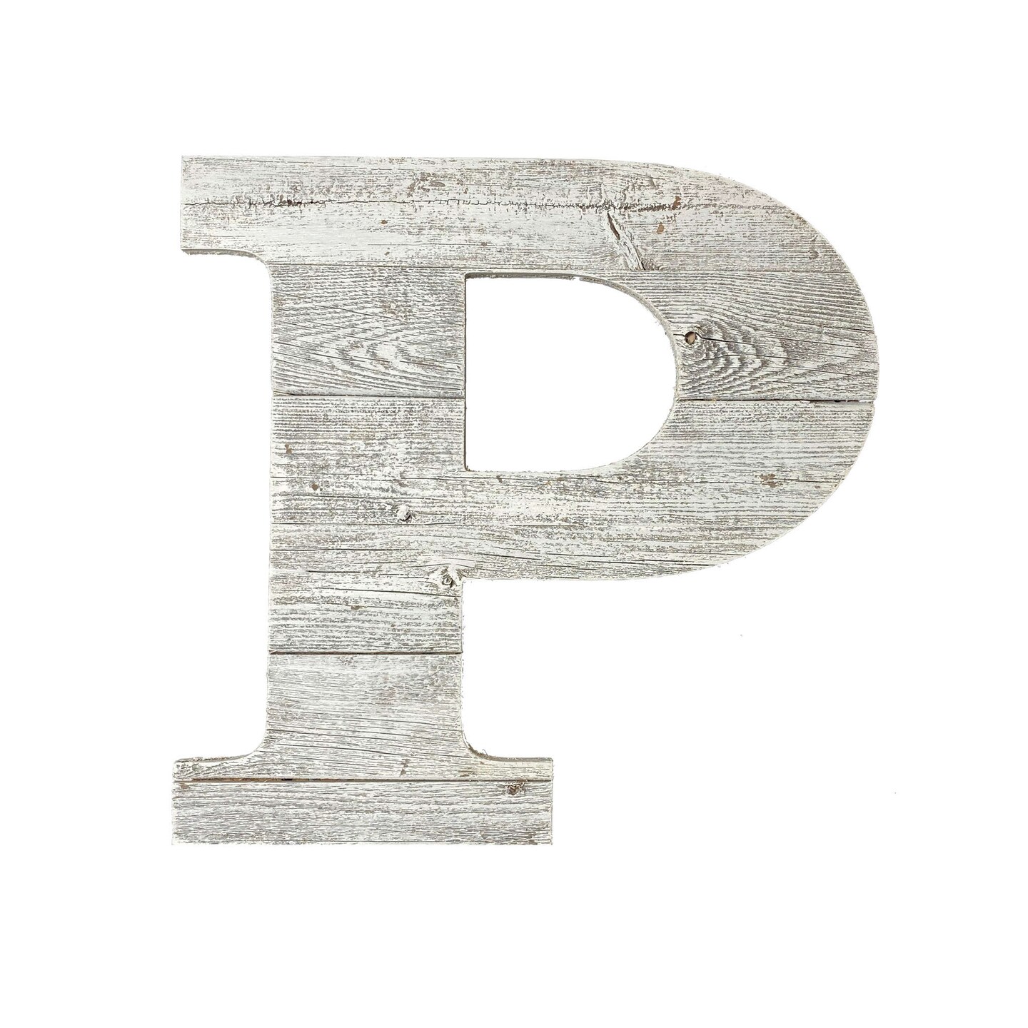 Rustic Farmhouse Large 16&#x22; White Decorative Monogram Wood Letter