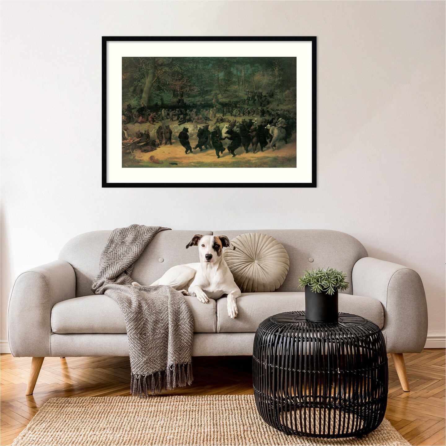 The Bear Dance by William Beard Wood Framed Wall Art Print