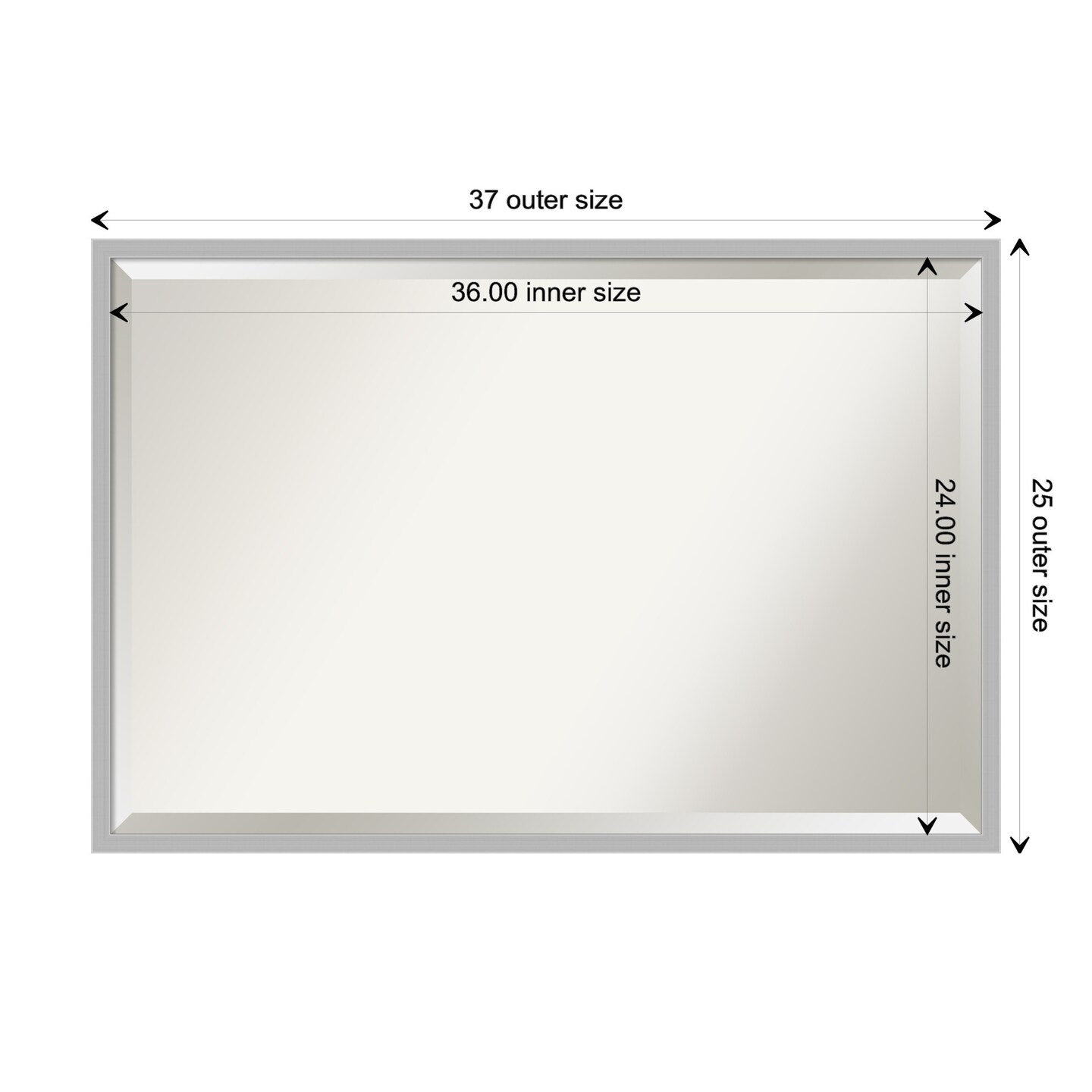 Beveled Bathroom Wall Mirror, Hera Chrome Frame