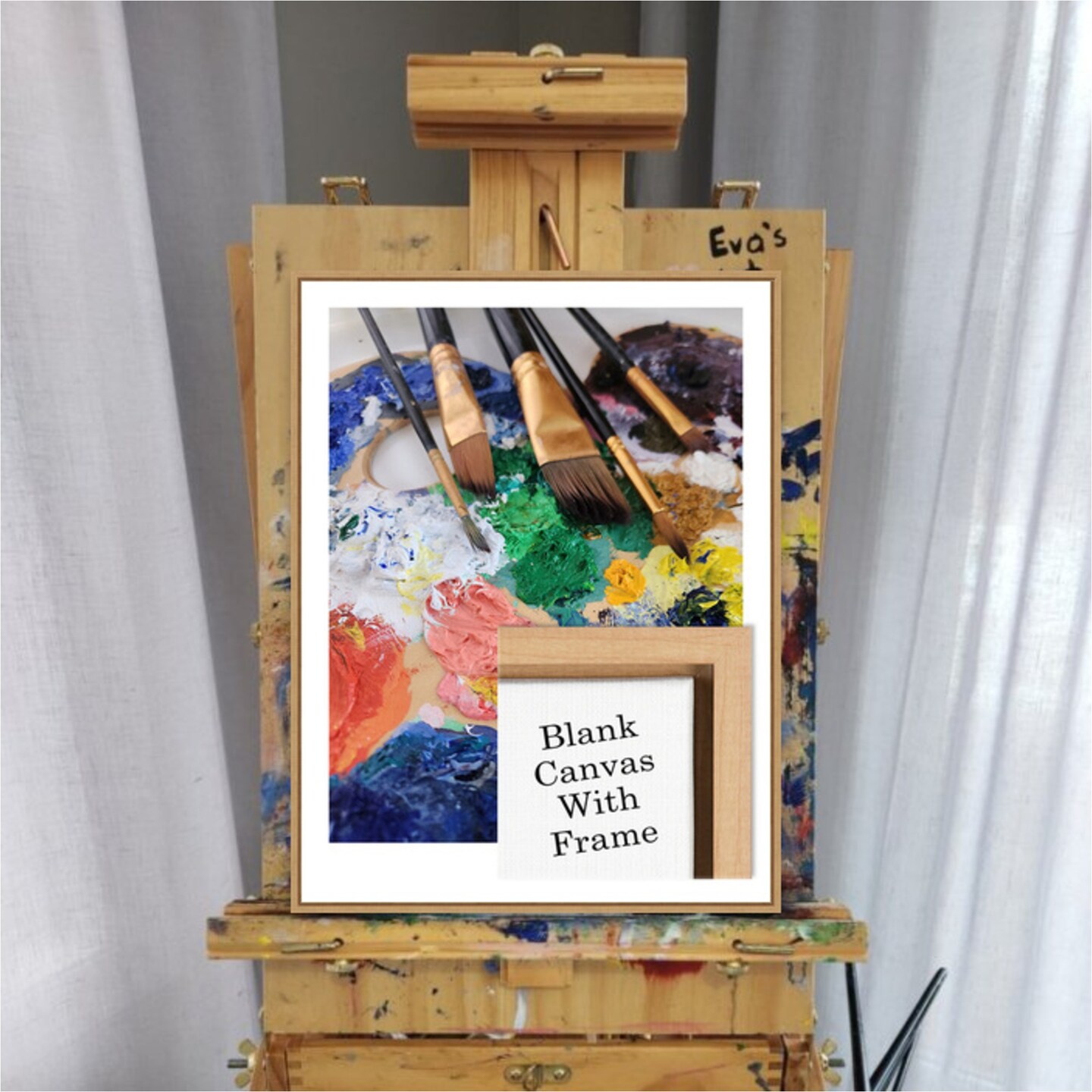 Framed Blank White Canvas for DIY Artwork, Crafts and Painting