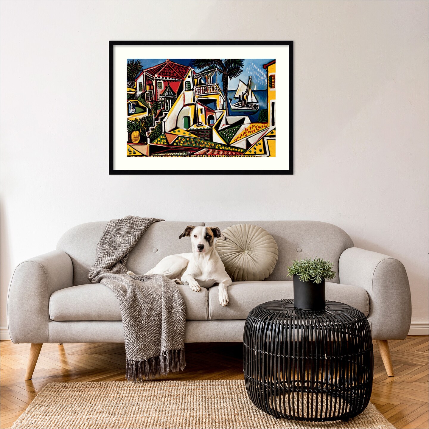 Paysage Mediterraneen by Pablo Picasso Wood Framed Wall Art Print