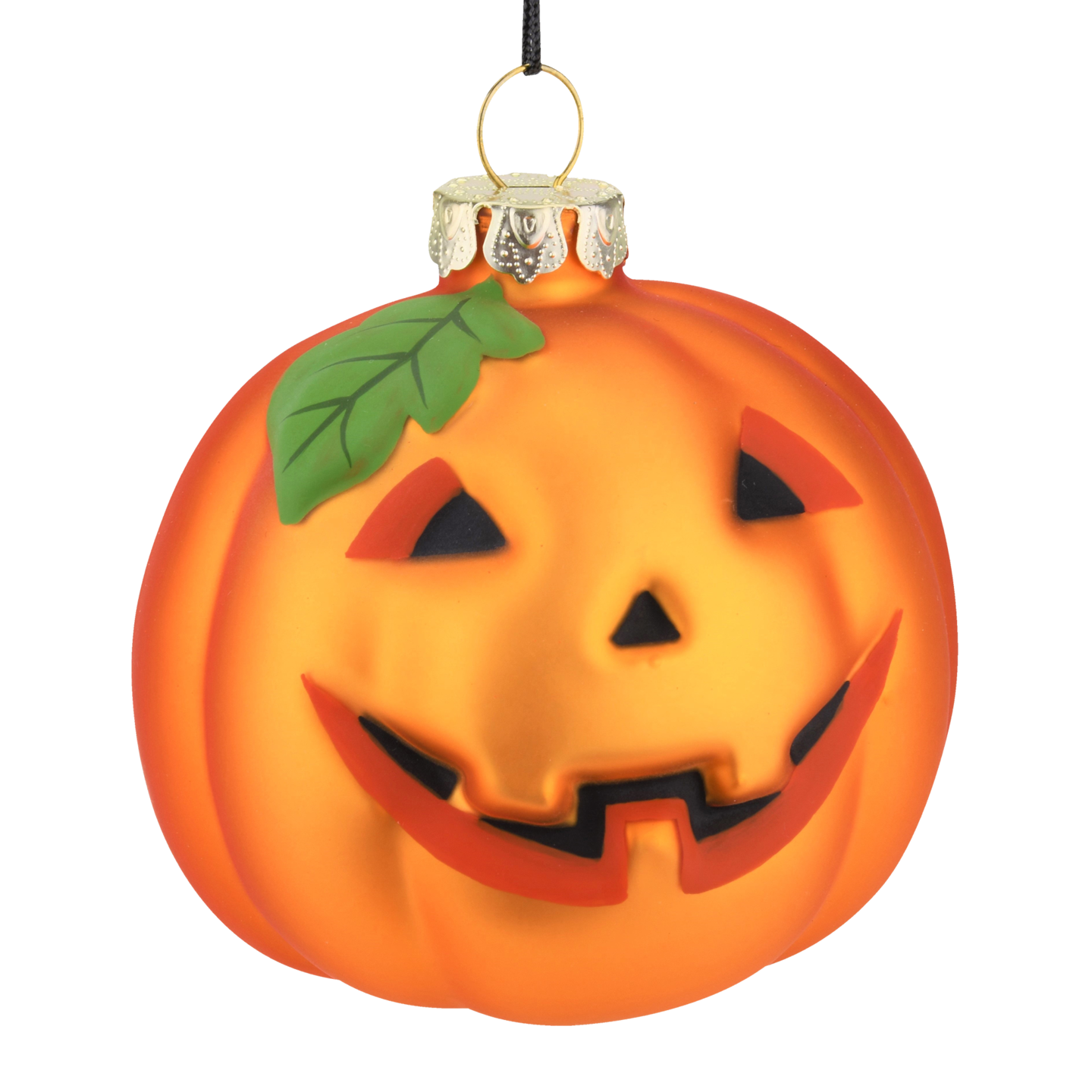 Pumpkin Glass Bulb Jack-o&#x27;-lantern Halloween Ornament