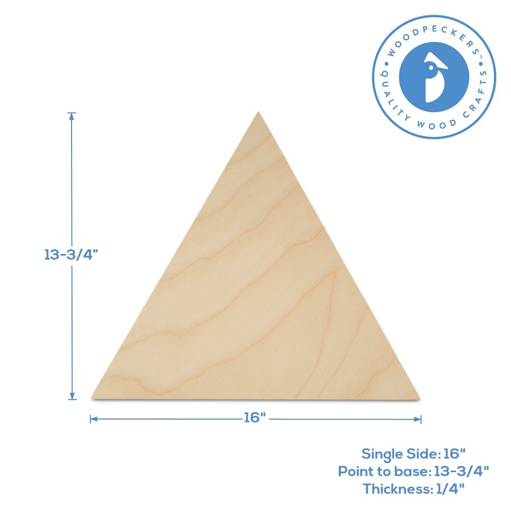 Triangle Wooden Cutouts, Multiple Sizes Available, Unfinished Crafts & Geometric Decor | Woodpeckers
