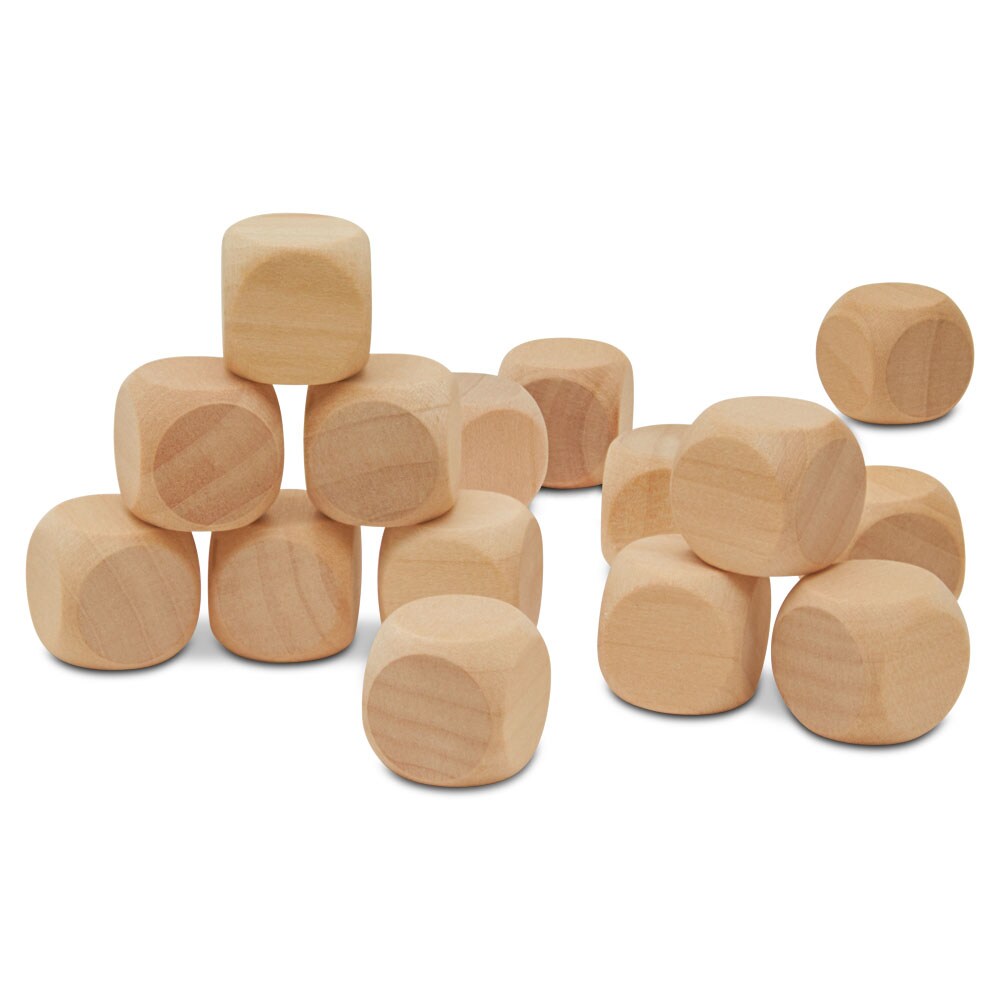Wooden Blank Dice, Multiple Sizes Available, Unfinished for Games, Party, & Decor | Woodpeckers