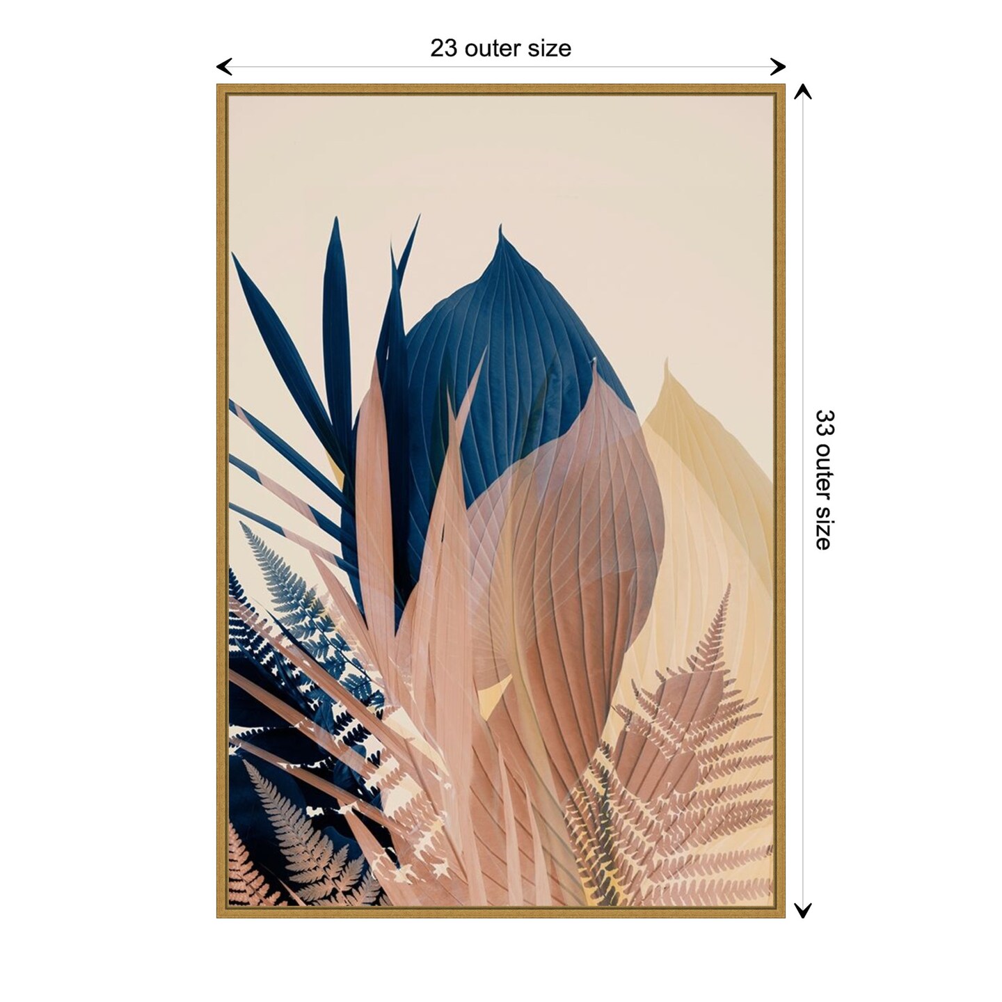 Pastel Jungle Plants 3 by Ian Winstanley Canvas Wall Art Print Framed
