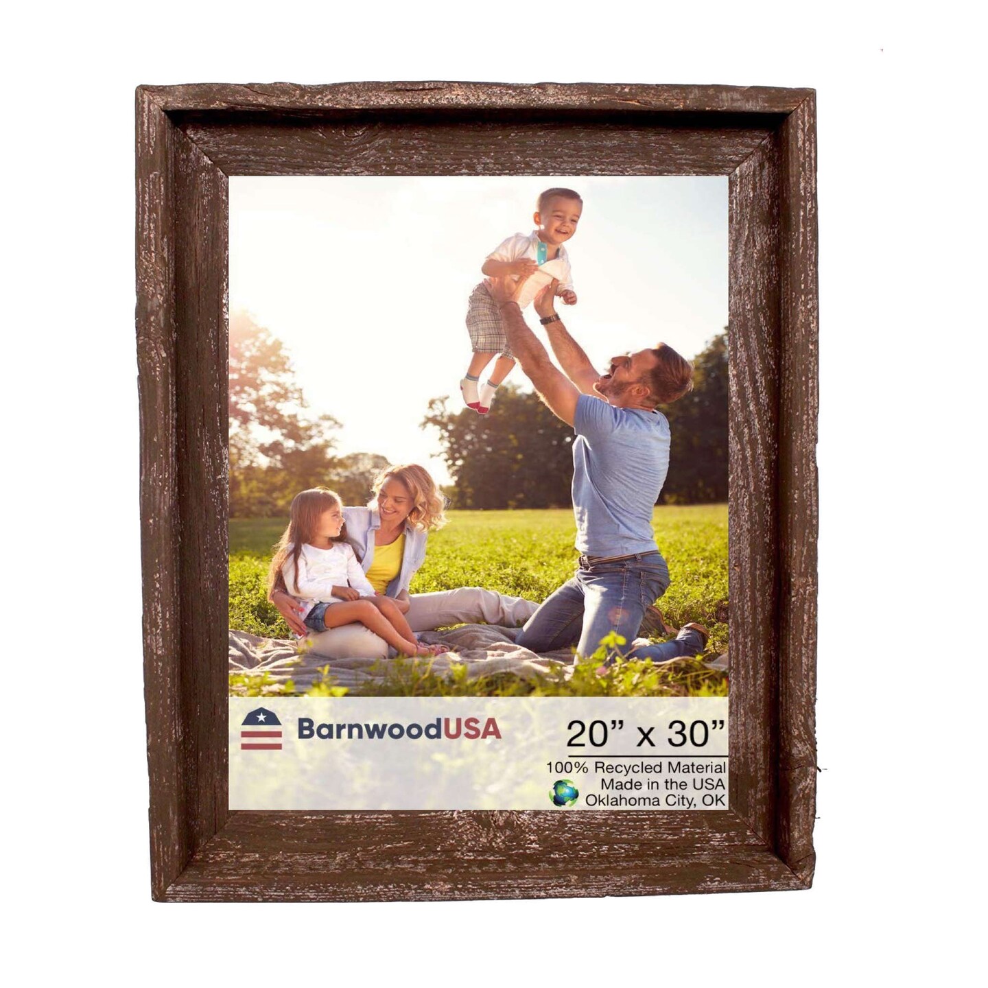 Rustic Farmhouse Signature Series 20 in. x 30 in. Reclaimed Wood Picture Frame