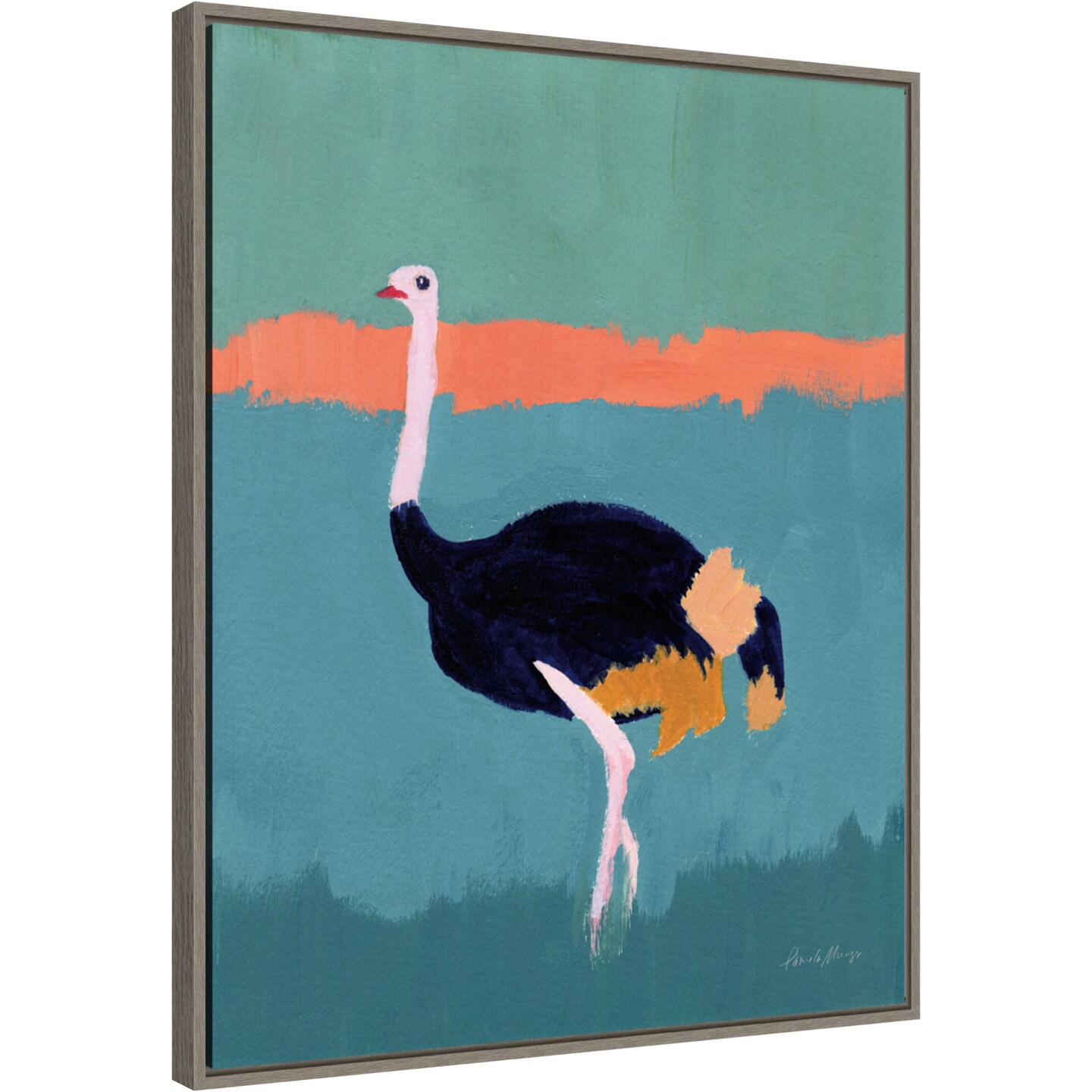 Ostrich by Pamela Munger Canvas Wall Art Print Framed