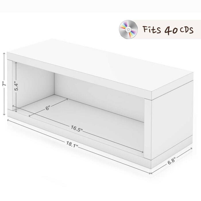 Way Basics Eco Stackable CD Rack Storage, White