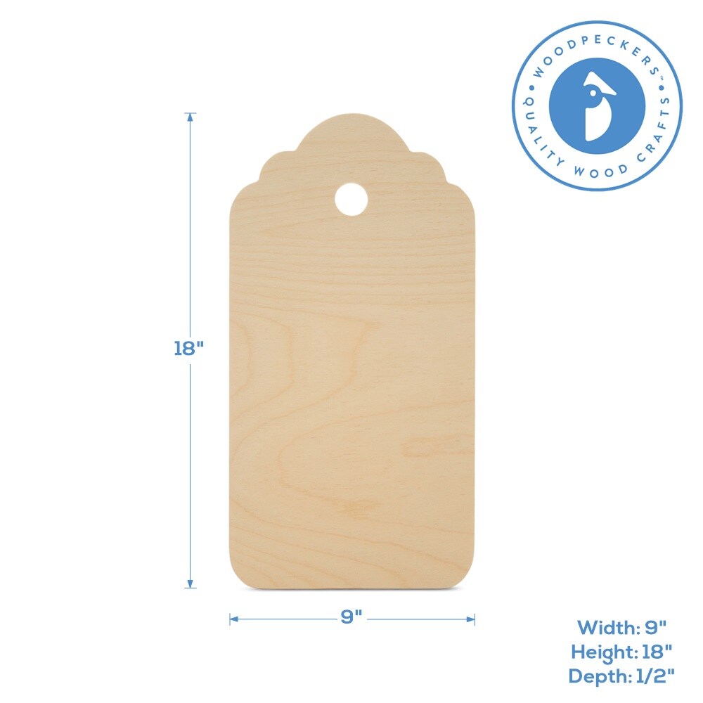 Wood Gift Tag Cutout, Multiple Sizes Available, Unfinished Tags for Gifts and Christmas | Woodpeckers