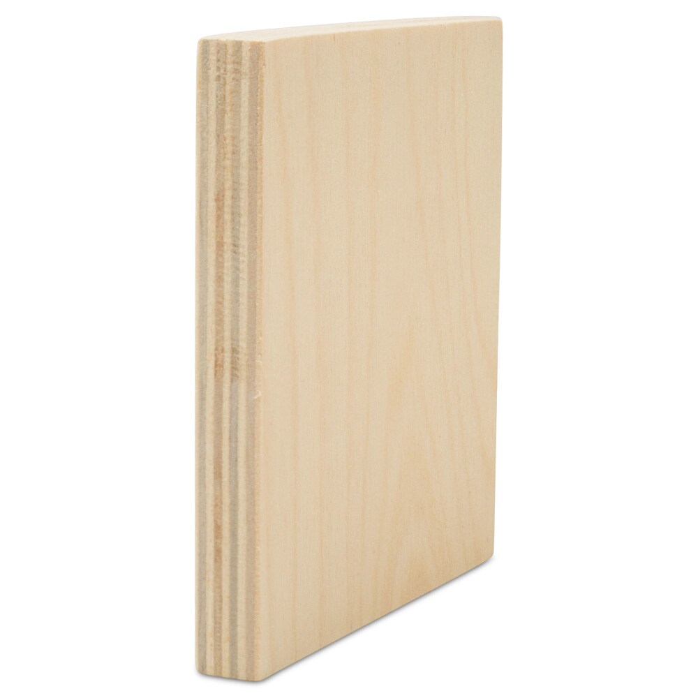 Square Tiered Tray Decor 4", Chunky Blank Wooden Signs for Crafts | Woodpeckers