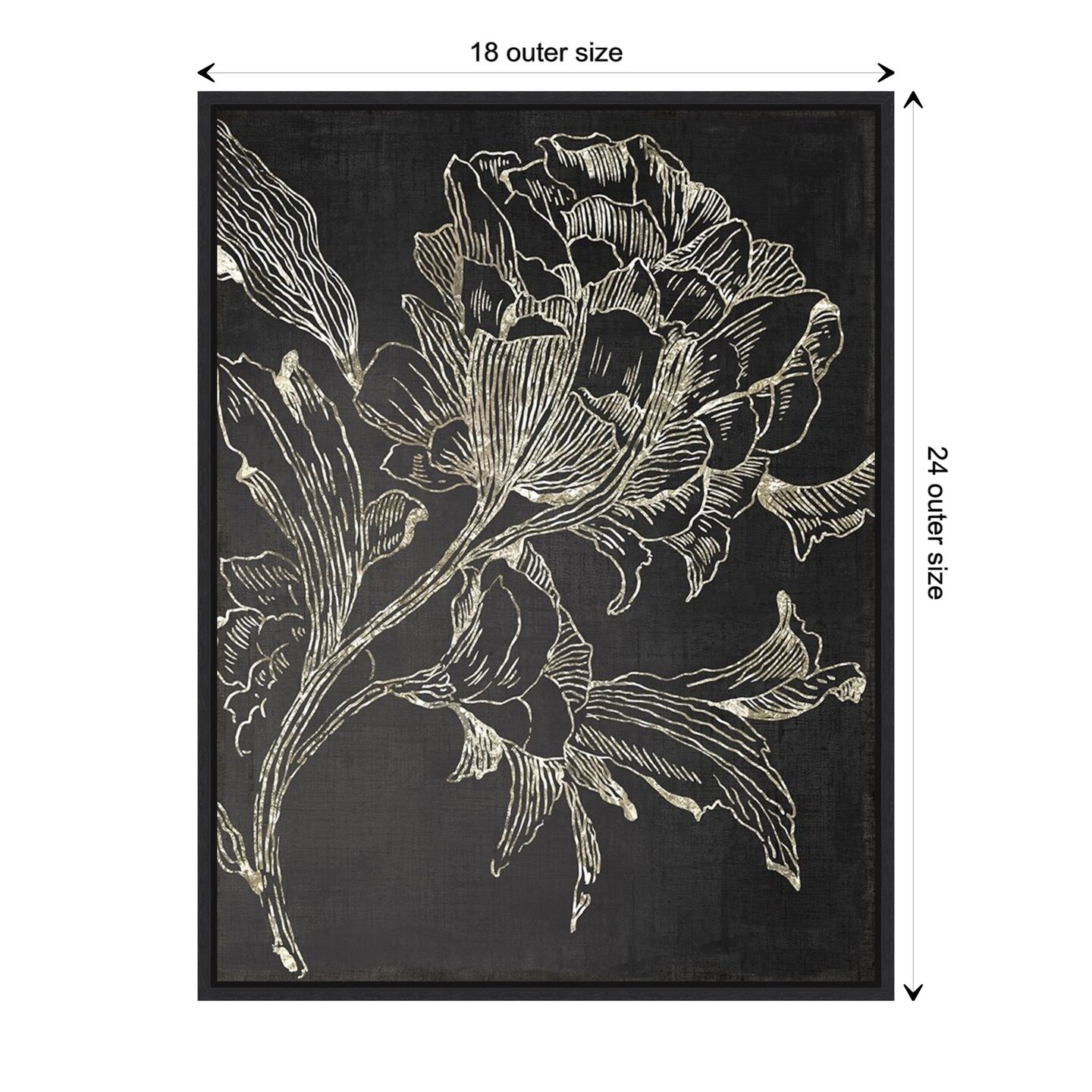 Golden Flower Folklore I by Asia Jensen Canvas Wall Art Print Framed ...
