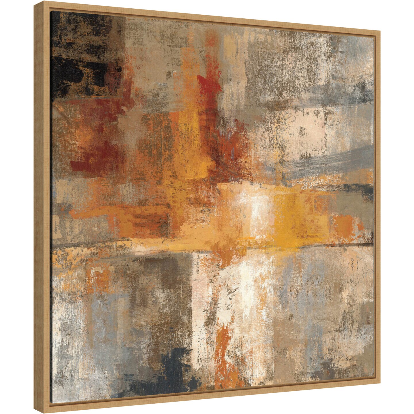 Silver and Amber Crop by Silvia Vassileva Canvas Art Framed