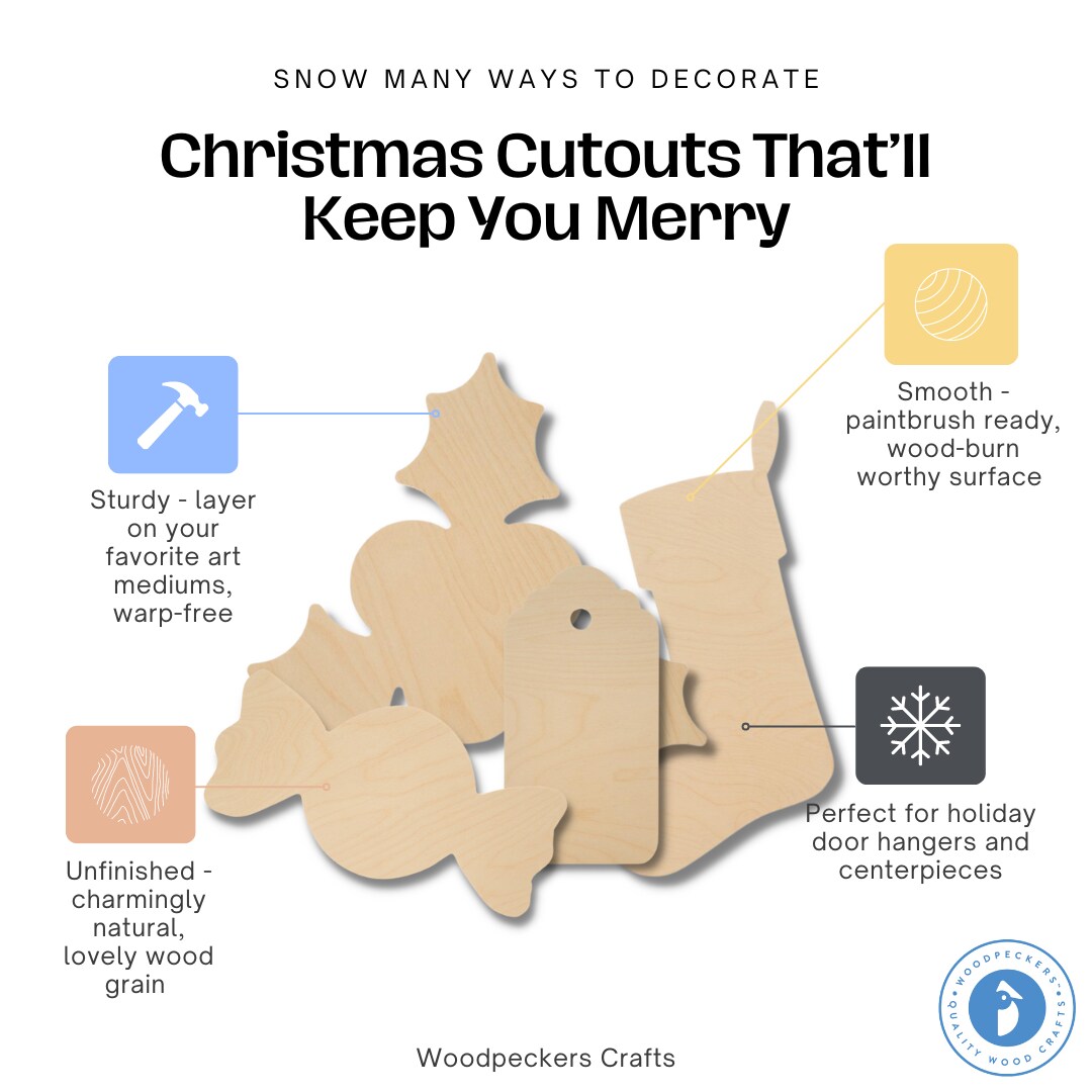 Wood Nutcracker Cutout Ornaments, Multiple Sizes Available, DIY Christmas Tree Decor | Woodpeckers