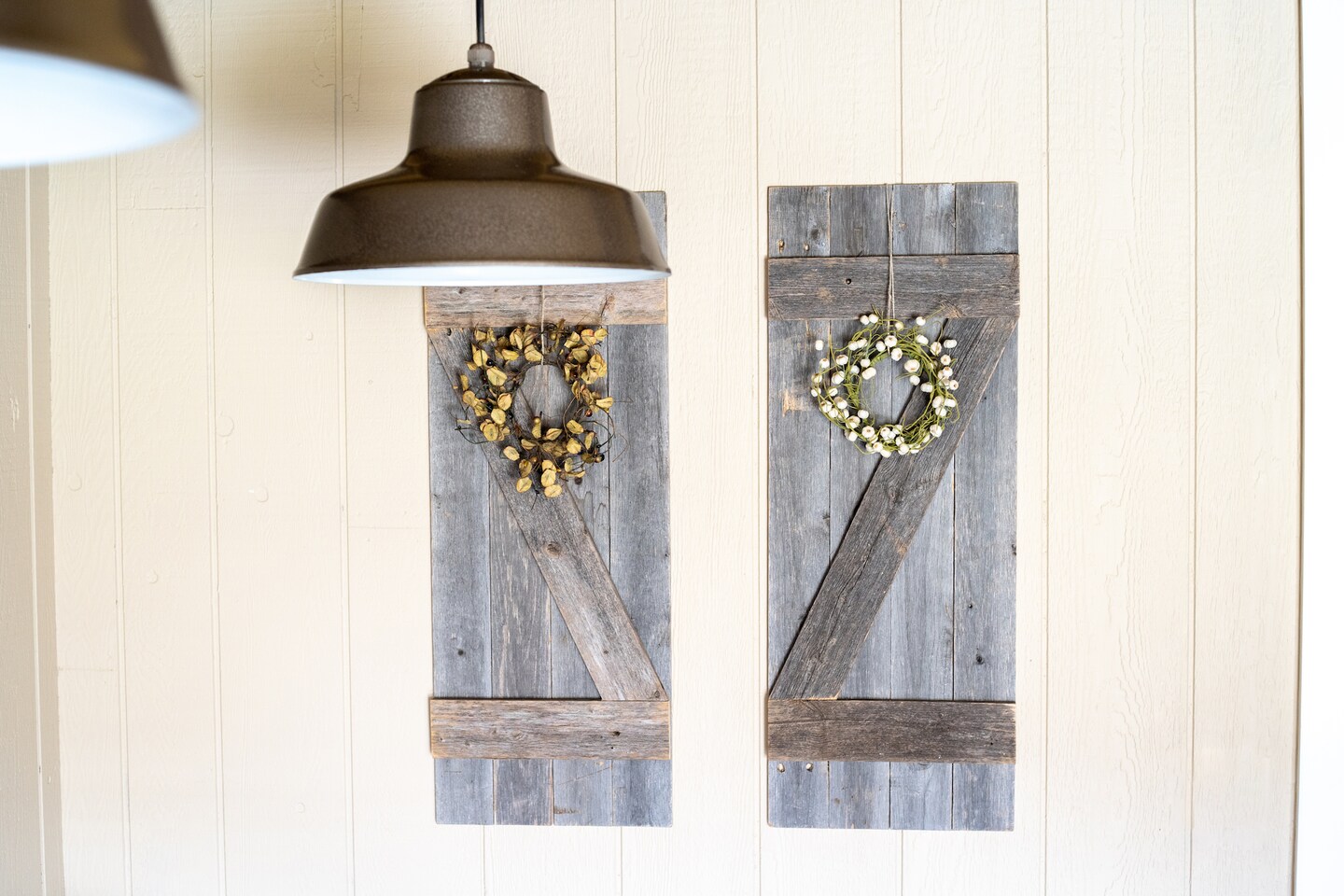 Rustic Farmhouse 36 in. x 12 in. Reclaimed Wood Decorative Shutters (Set of 2)