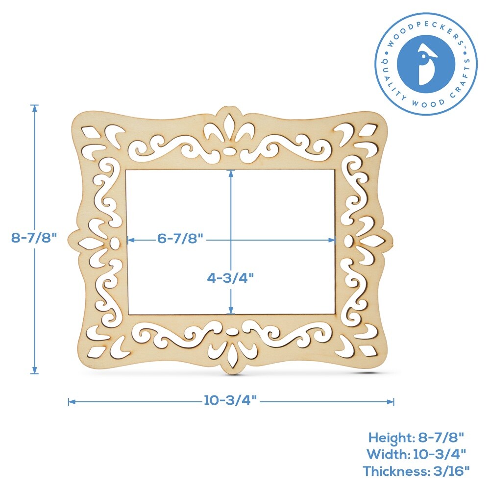 Rectangular Wooden Picture Frames, 8-7/8" by 4-3/4", 3/16" Thick | Woodpeckers