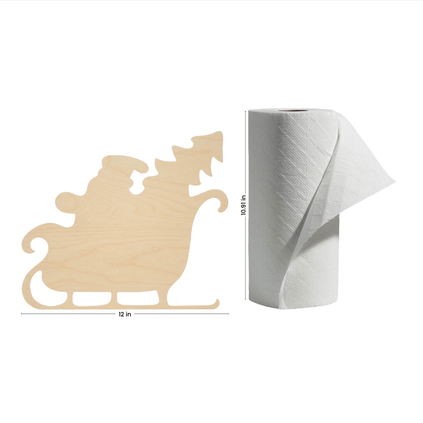 Wood Sleigh Cutout,, Multiple Sizes Available, Unfinished Christmas Sleigh for DIY Decor | Woodpeckers