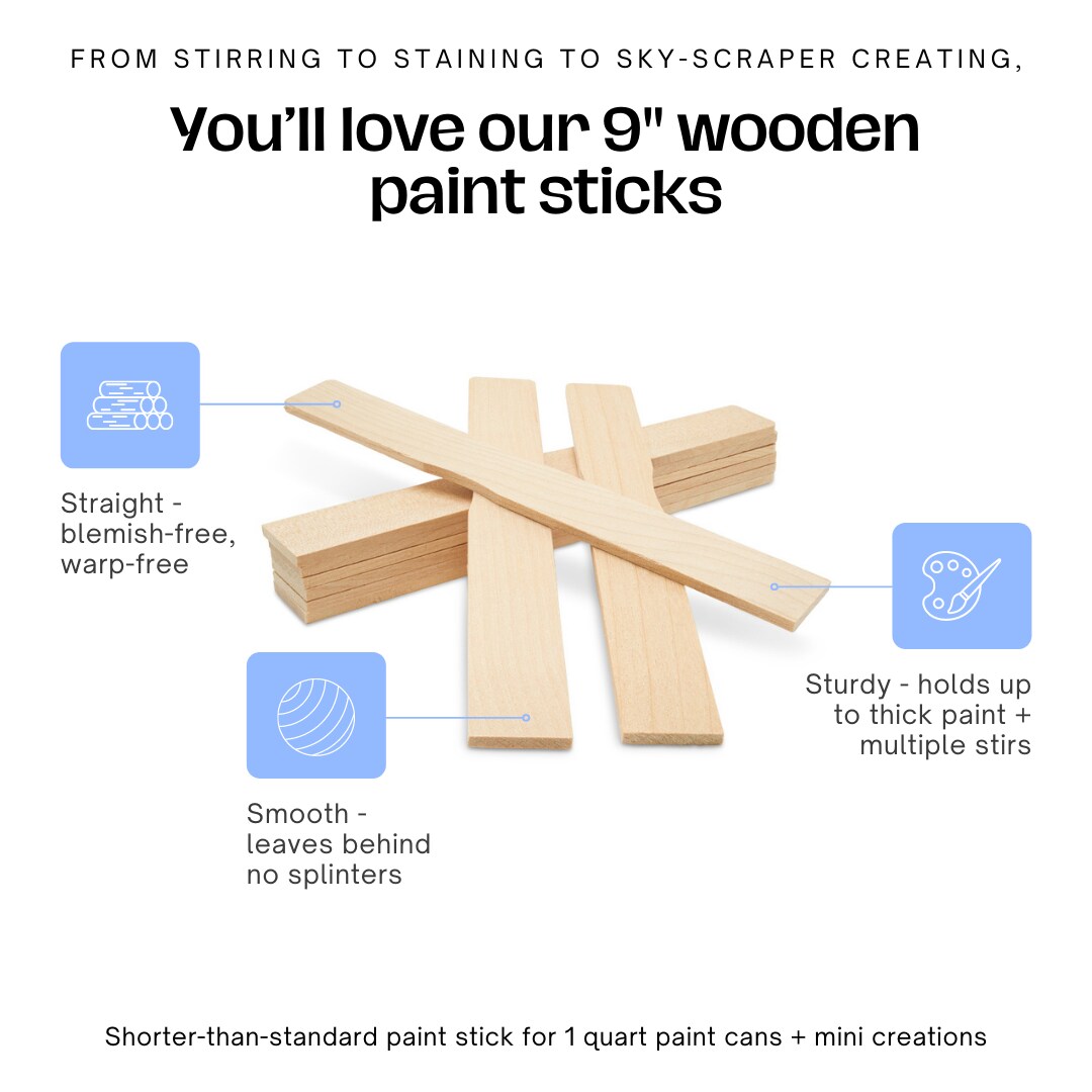 Paint Sticks, Multiple Sizes Available, Hardwood Paint Stirrers & Library/ Garden Markers | Woodpeckers