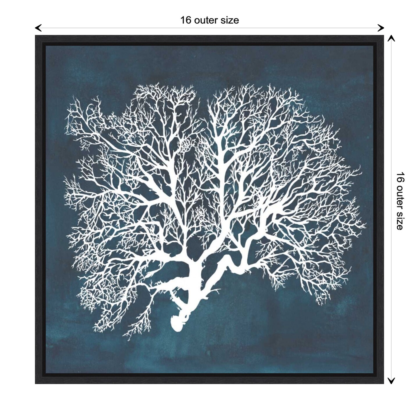 Inverse Sea Fan Coral III by Grace Popp Canvas Wall Art Print Framed