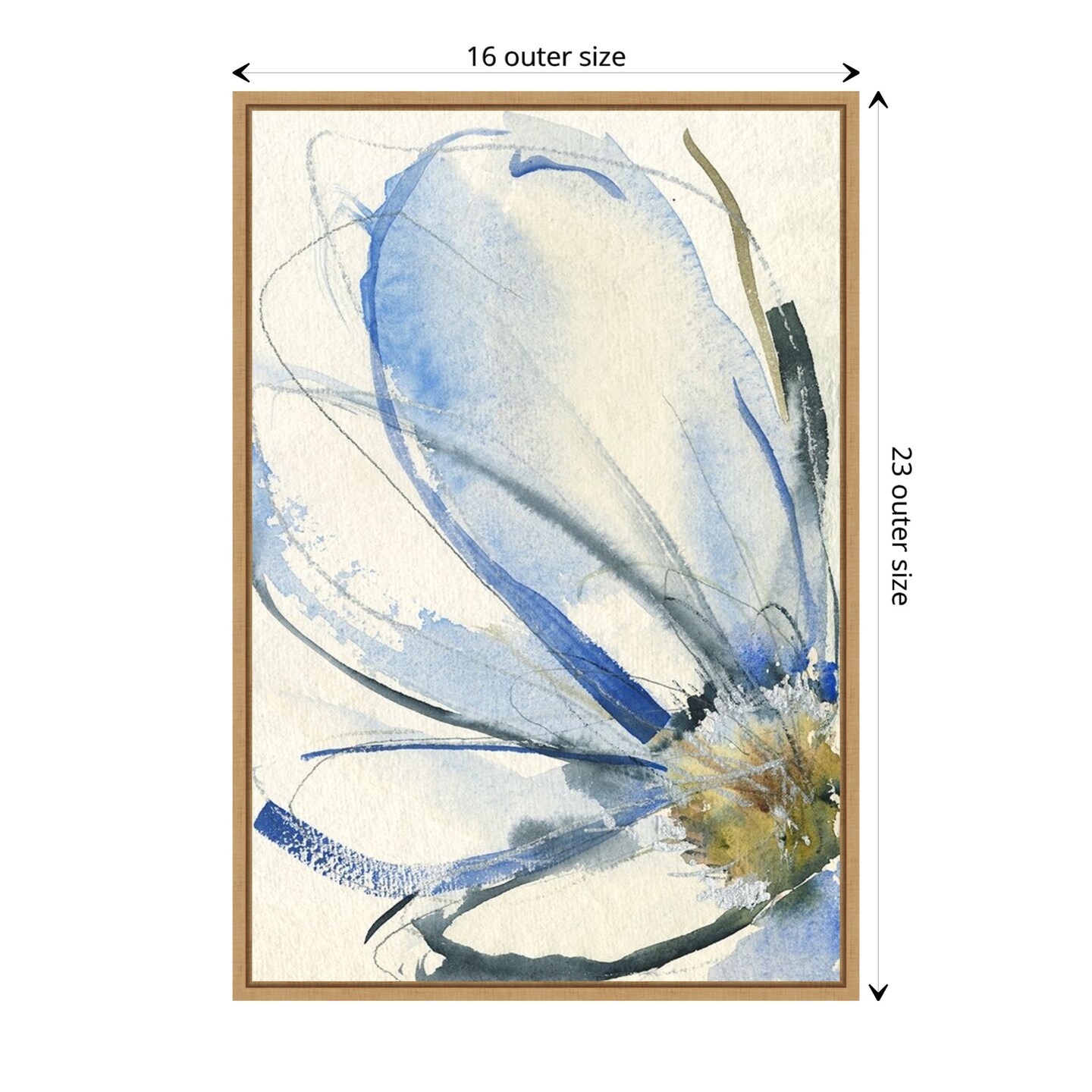 Cobalt Petals I by Jennifer Goldberger Canvas Wall Art Print Framed