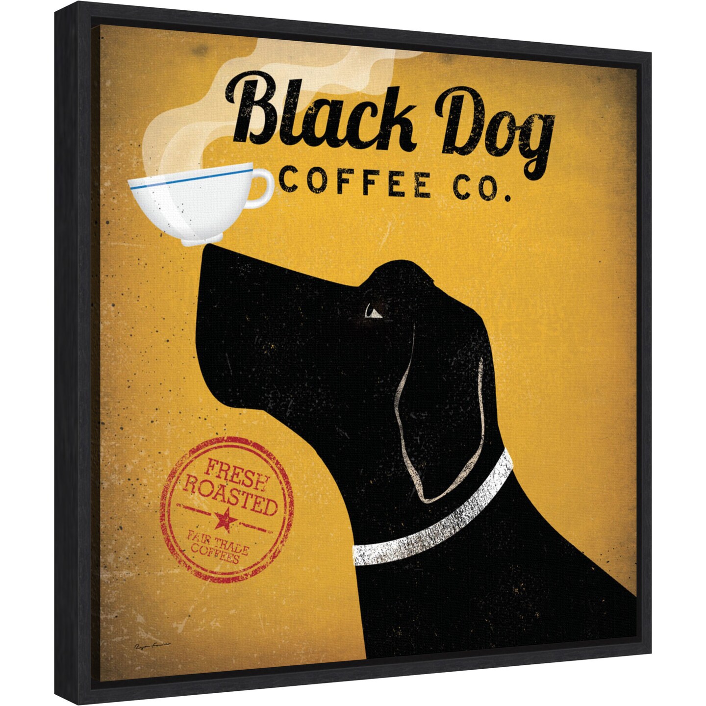 Black Dog Coffee Co by Ryan Fowler Canvas Wall Art Print Framed