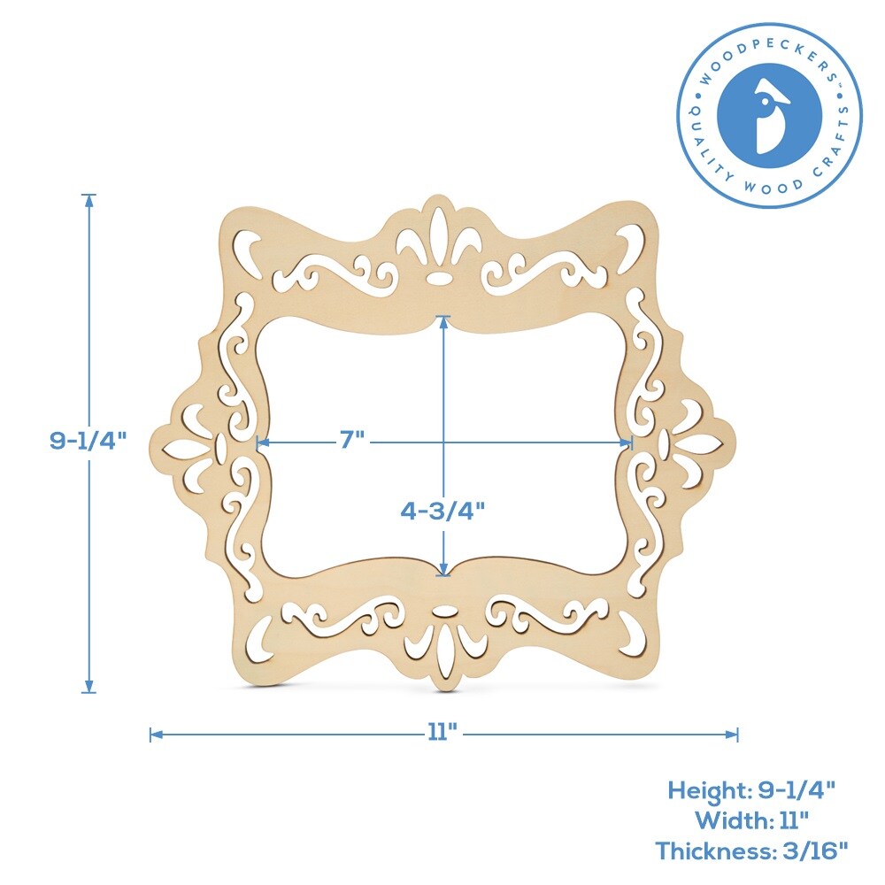 Rectangular Wooden Picture Frames, 9-1/4&#x22; by 11&#x22;, 3/16&#x22; Thick | Woodpeckers