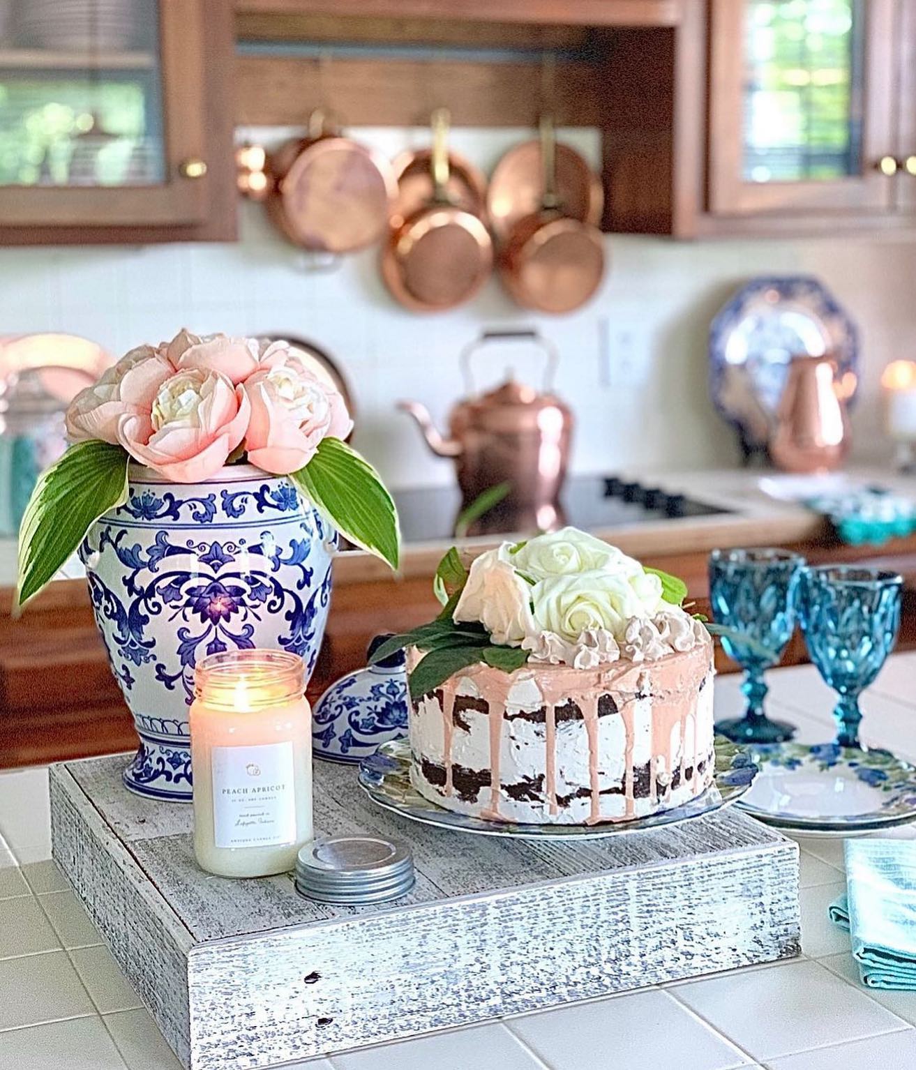 Rustic Farmhouse Decorative 15 in. x 15 in. Solid Reclaimed Wooden Display Riser/Stand