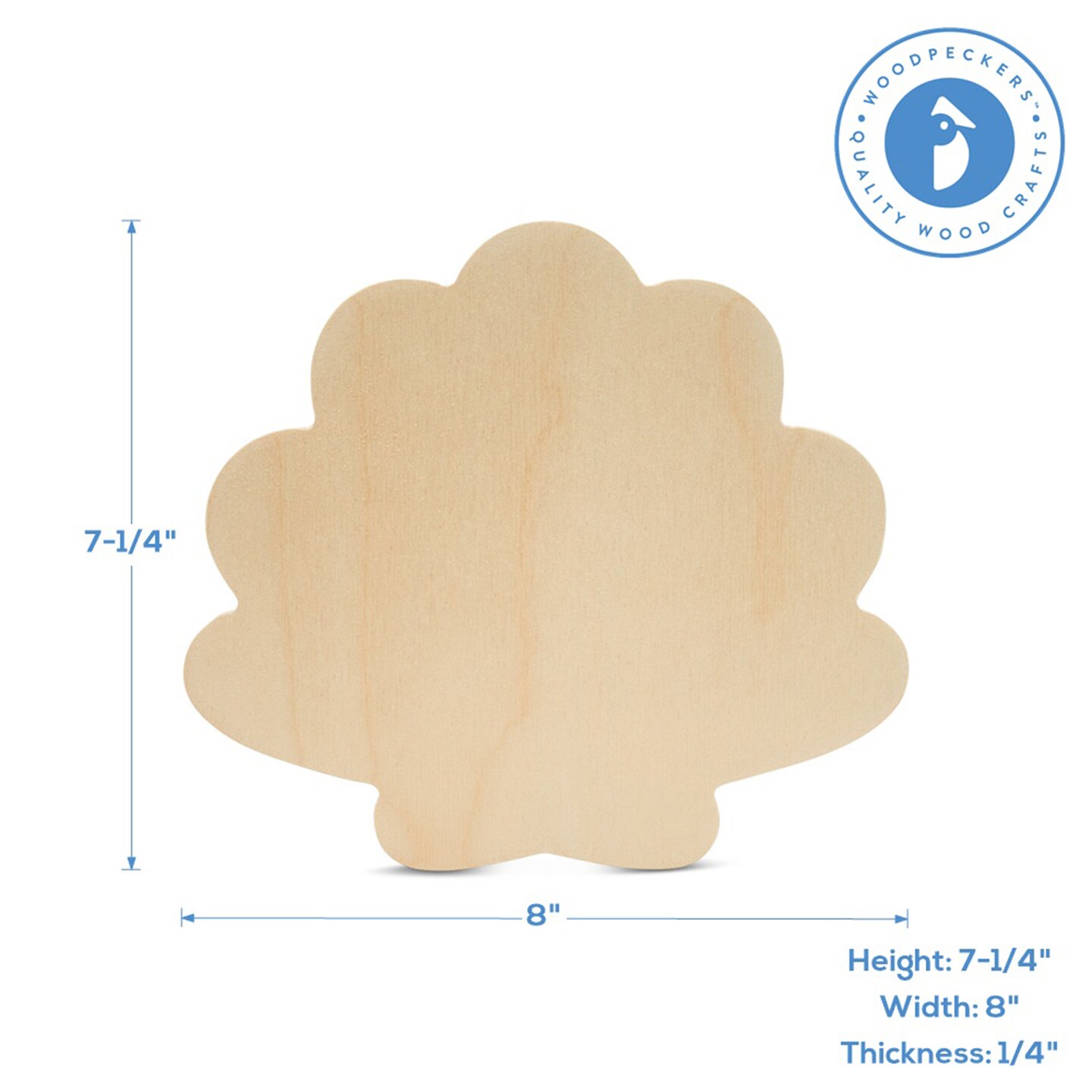 Unfinished Wooden Seashell Cutout, 12&#x22;, for Summer Decor &#x26; Crafts | Woodpeckers