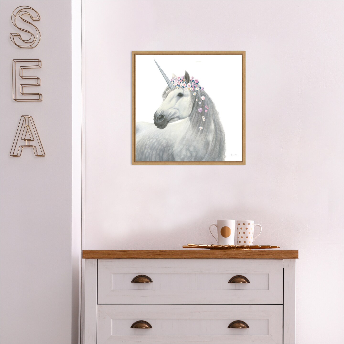 Spirit Unicorn II Sq Enchanted by James Wiens Canvas Art Framed