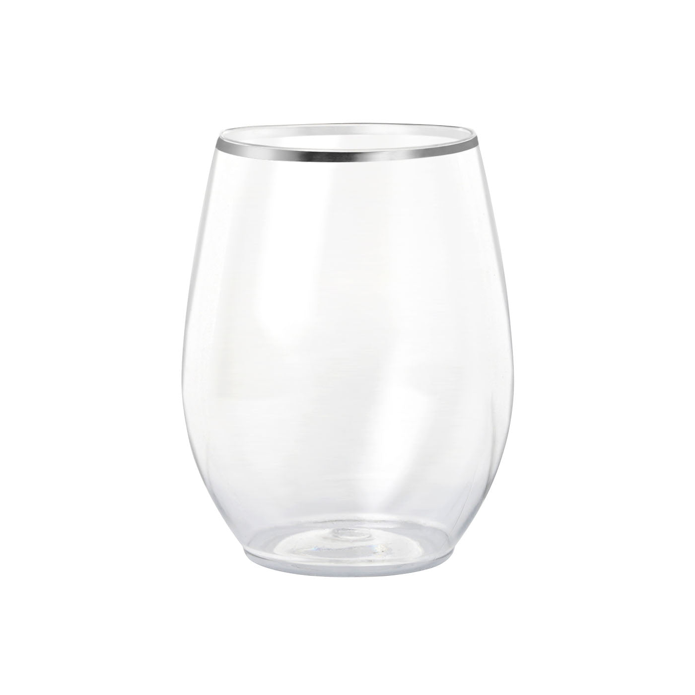 64 Glasses, 12 oz. Solid White Elegant Stemless Plastic Wine Glasses