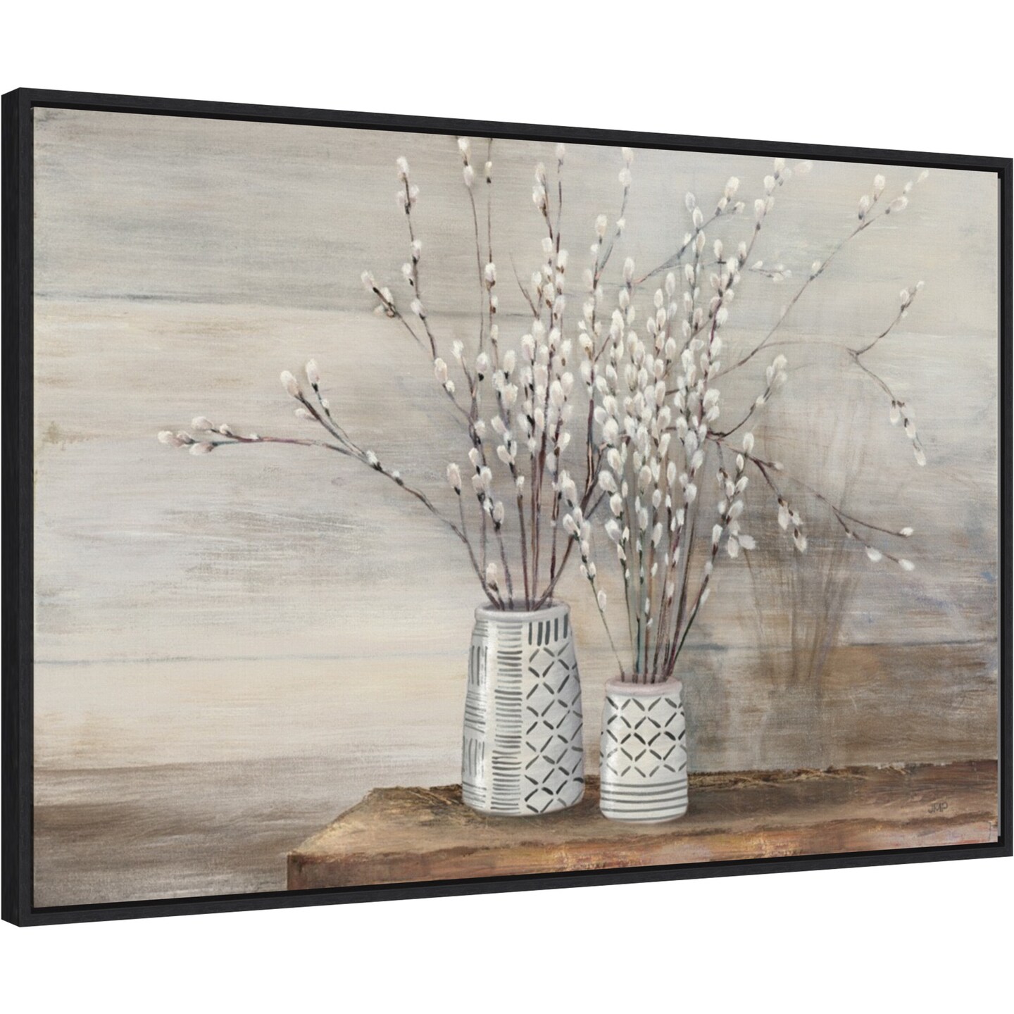 P Willow Still Life with Designs by Julia Purinton Canvas Art Framed