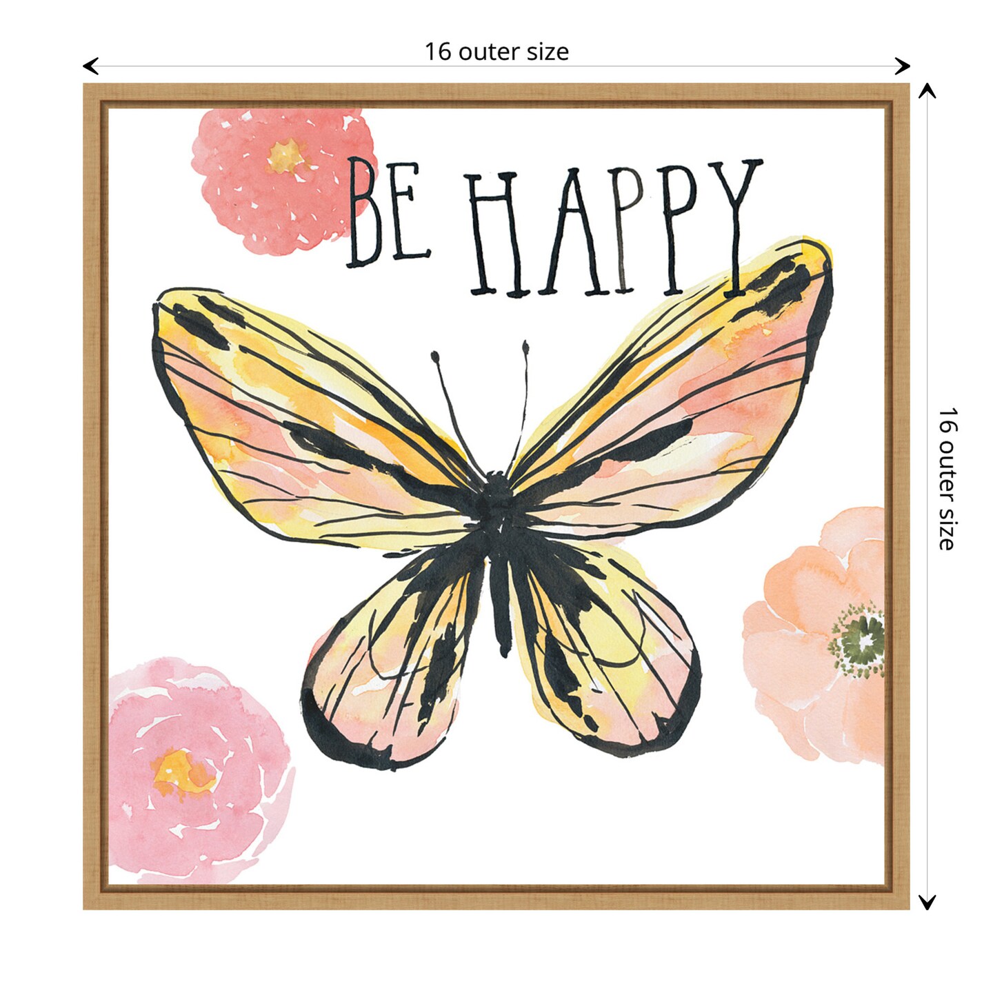 Beautiful Butterfly II by Sara Zieve Miller Canvas Wall Art Print Framed