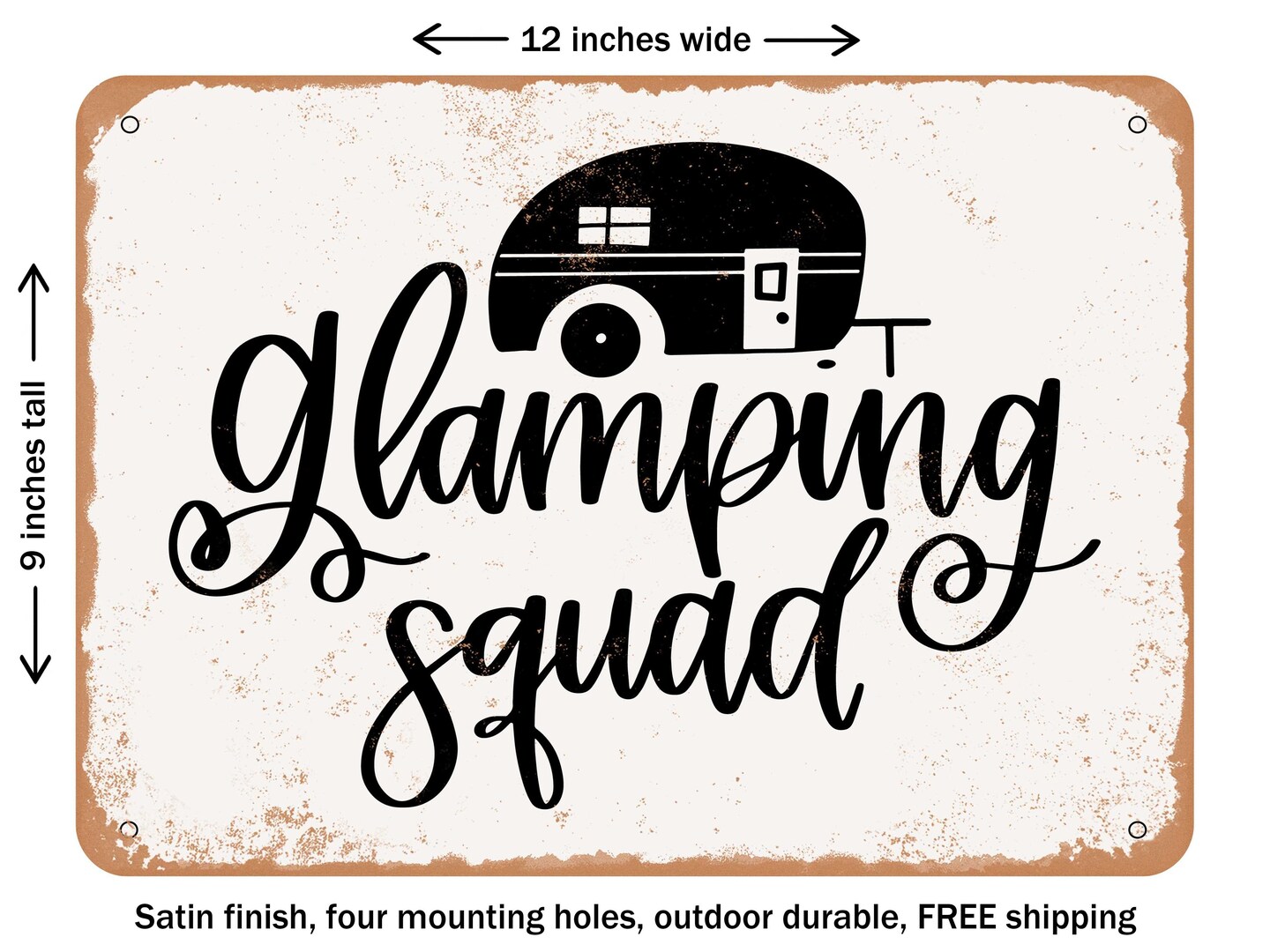 Decorative Metal Sign Glamping Squad Vintage Rusty Look Signs Michaels 5507