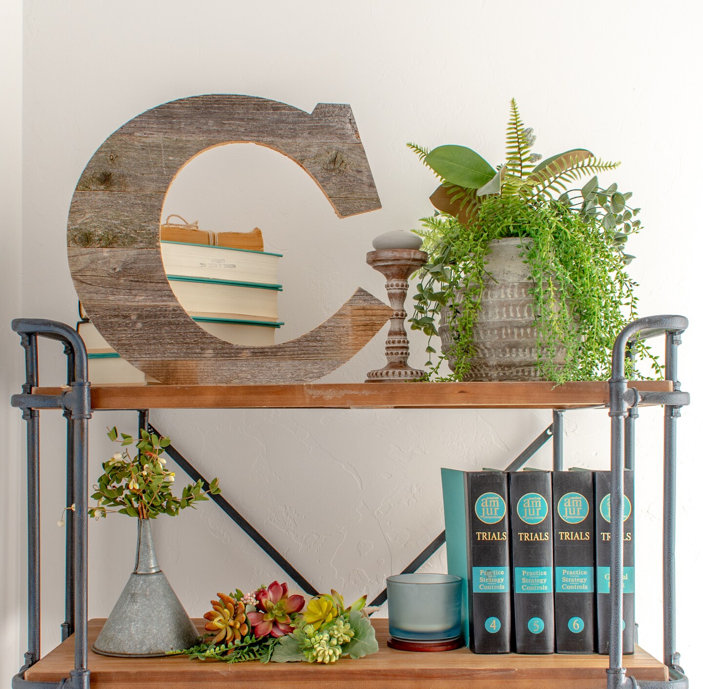 Rustic Farmhouse Large 16&#x22; Decorative Monogram Wood Letter