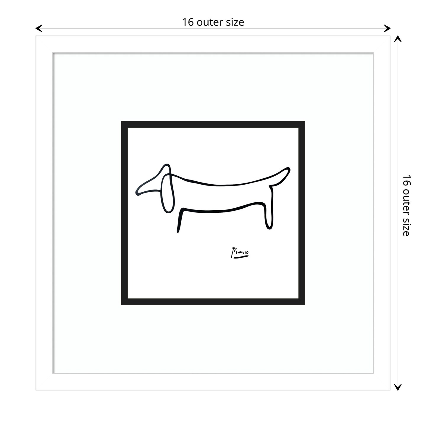 Le Chien (The Dog) by Pablo Picasso Wood Framed Wall Art Print