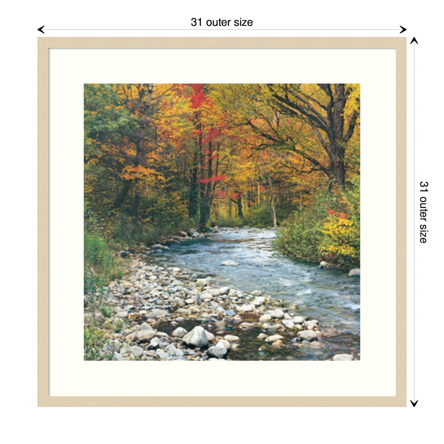 Forest Creek I Wood Framed Wall Art Print