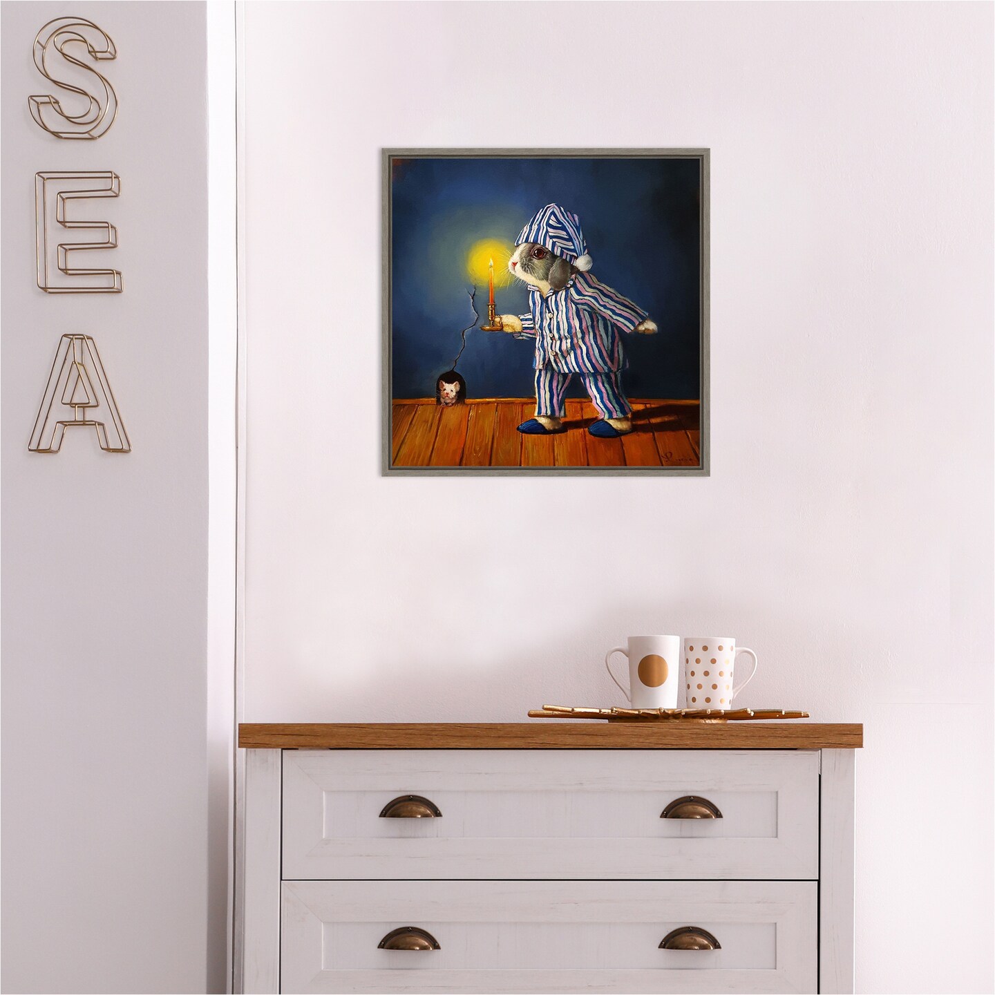 The Night Before Christmas Mouse by Lucia Heffernan Canvas Wall Art Print Framed