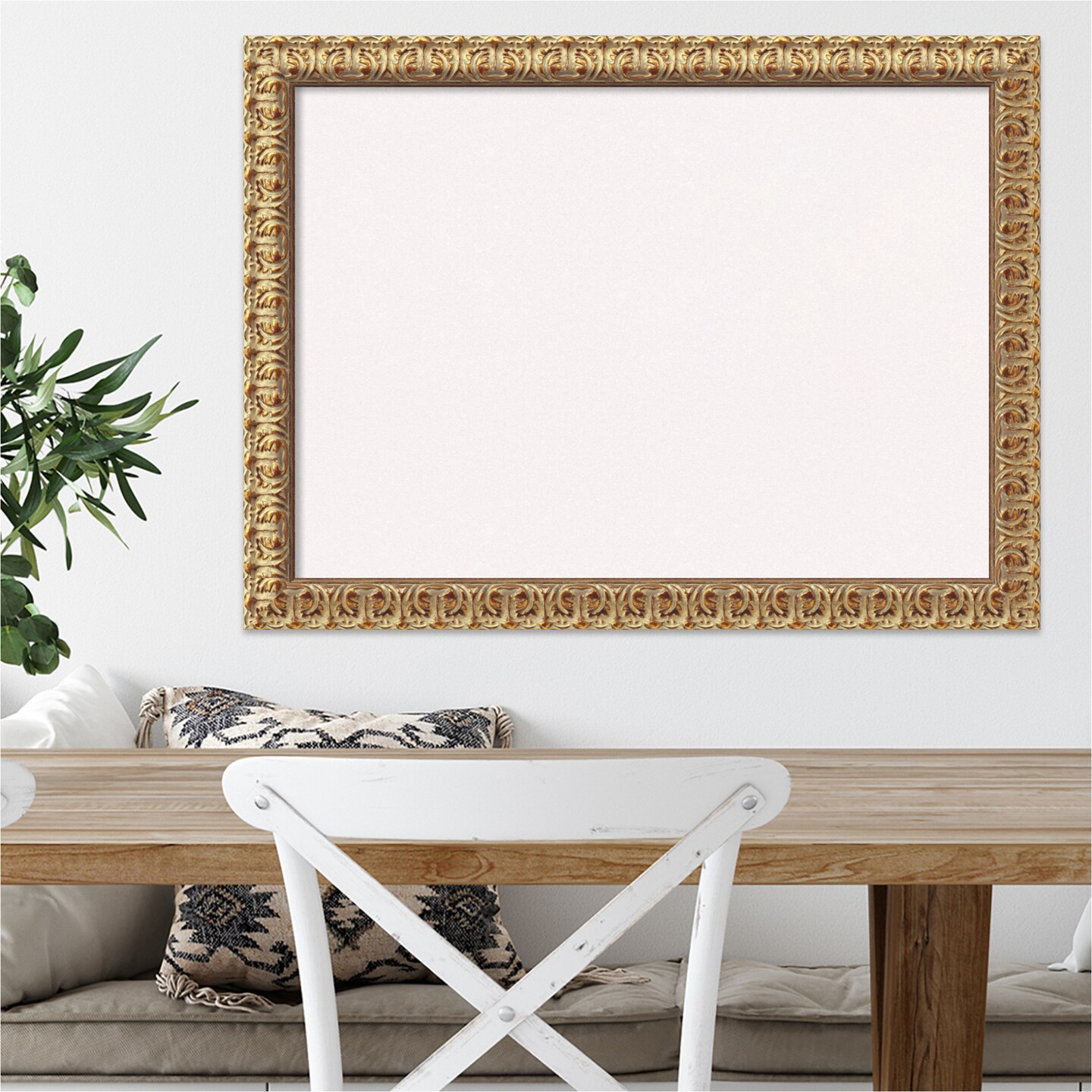 Cork Board, Florentine Gold Wood Frame - Bulletin Board, Organization Board, Pin Board